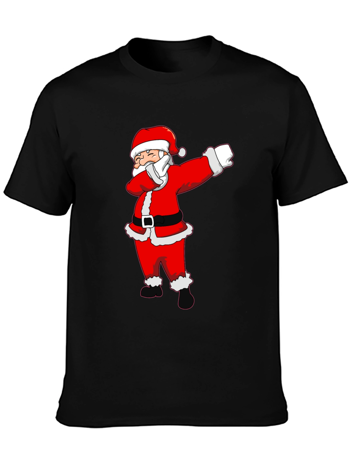 Dabbing Santa Claus Black T-Shirt