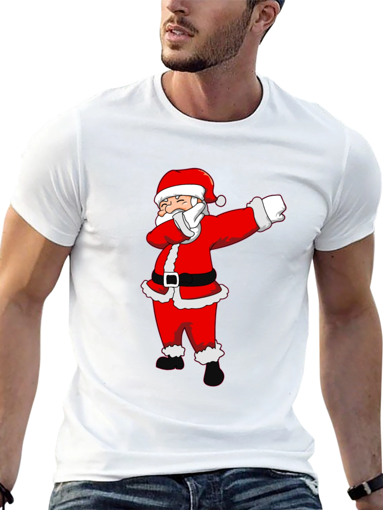 Dabbing Santa Claus Black T-Shirt