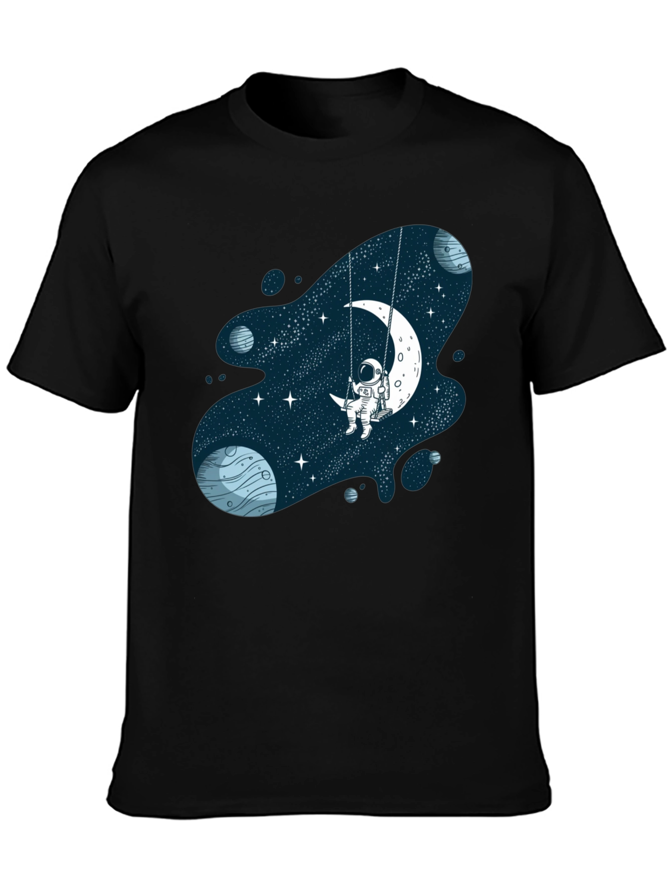 Astronaut on Moon Swing Graphic T-Shirt