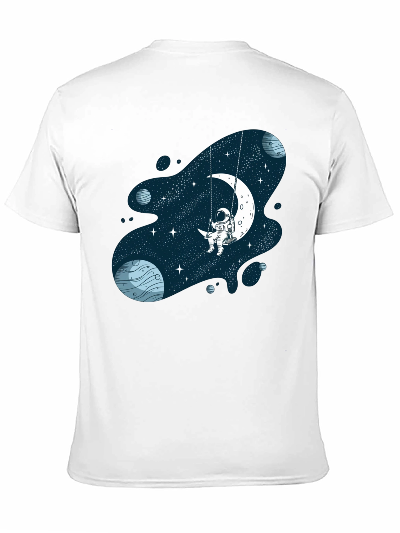 Astronaut on Moon Swing Graphic T-Shirt