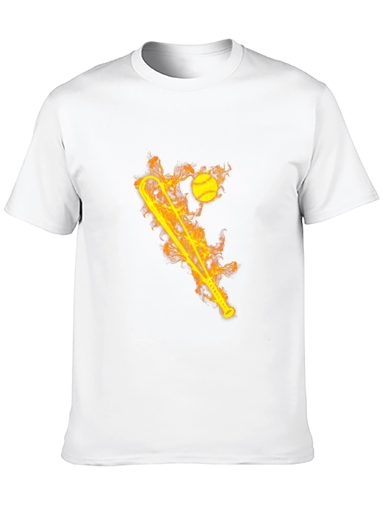 Flaming Baseball Bat Graphic Tee