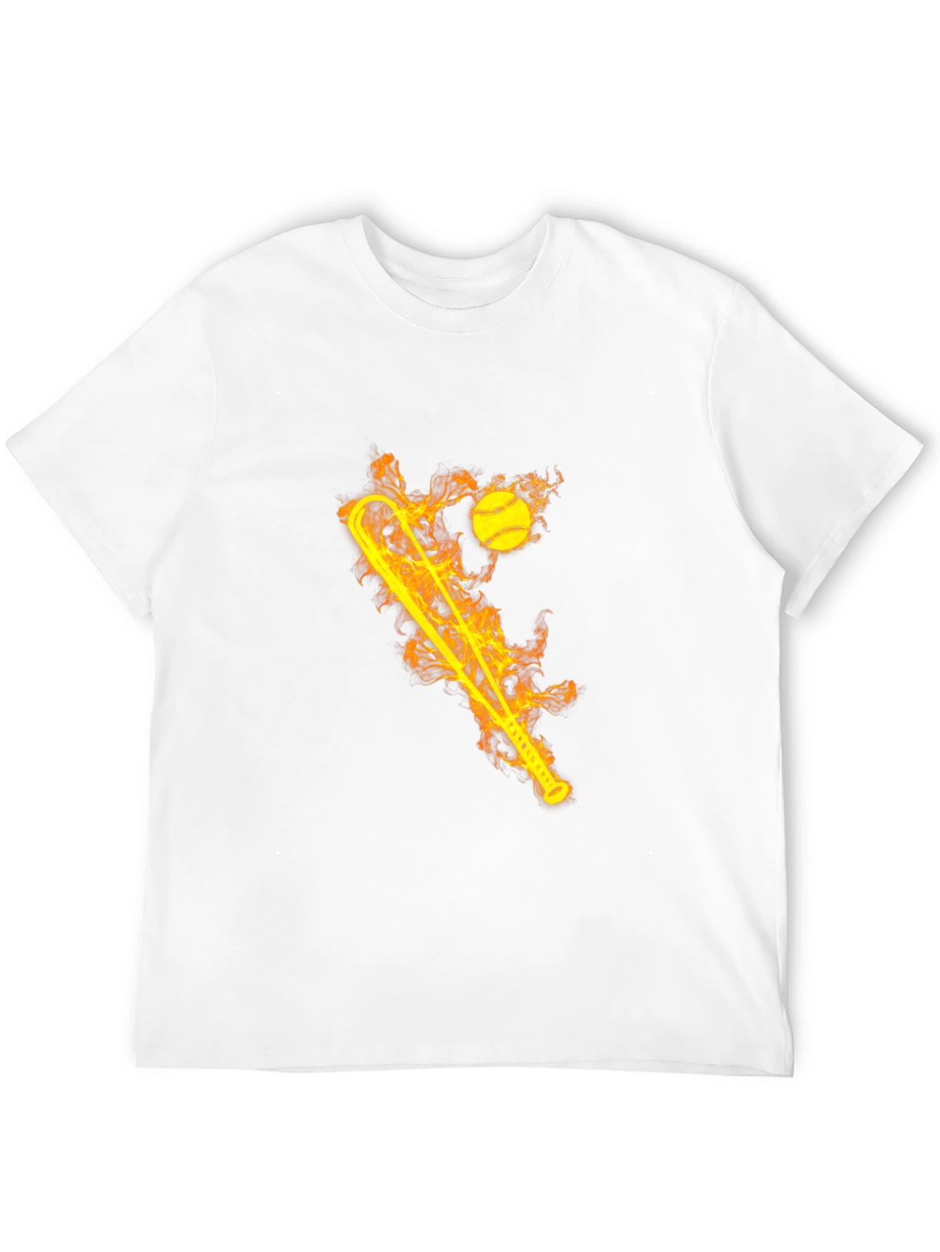 Flaming Baseball Bat Graphic Tee