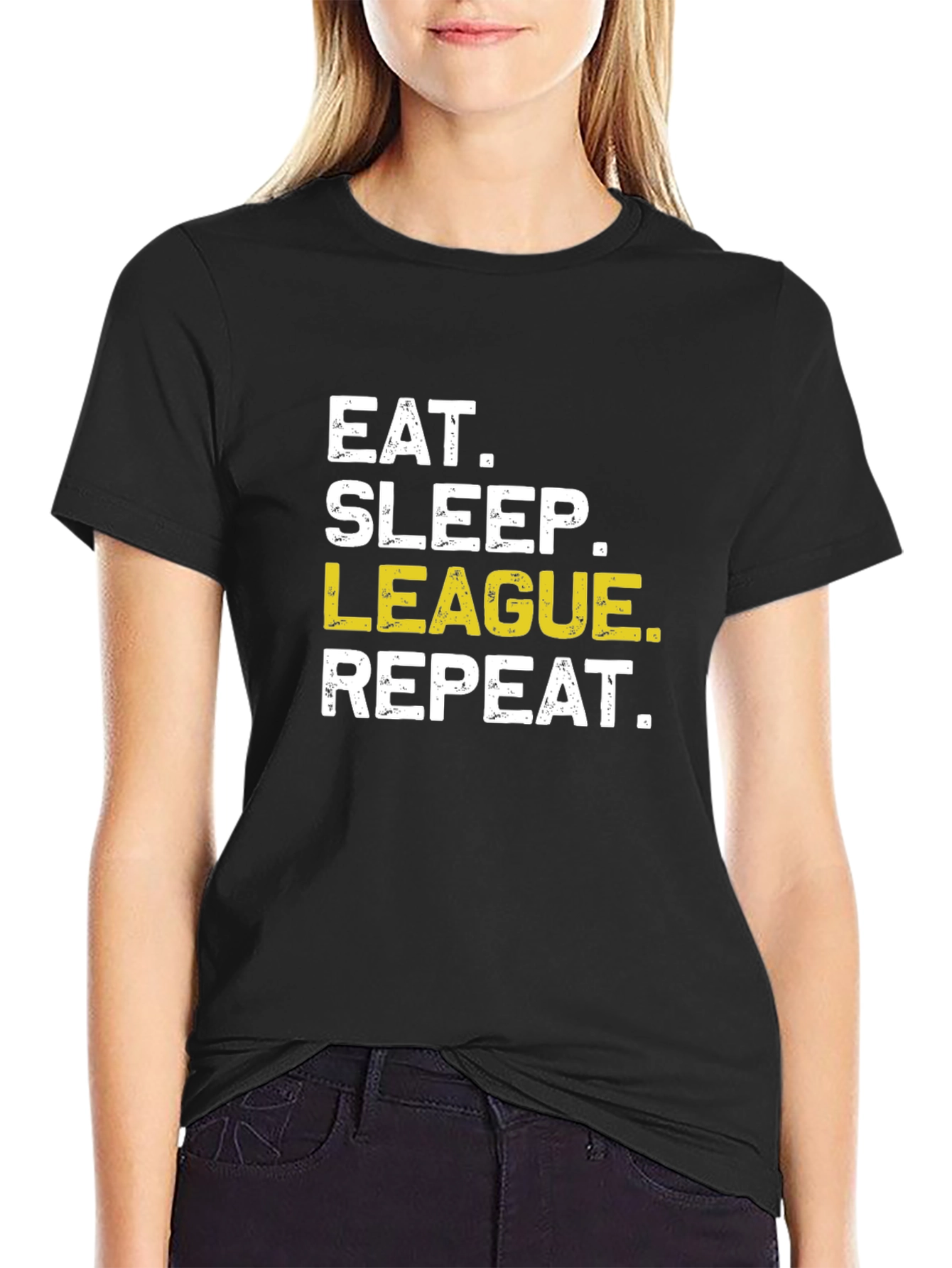 Eat Sleep League Repeat Funny Gaming T-Shirt