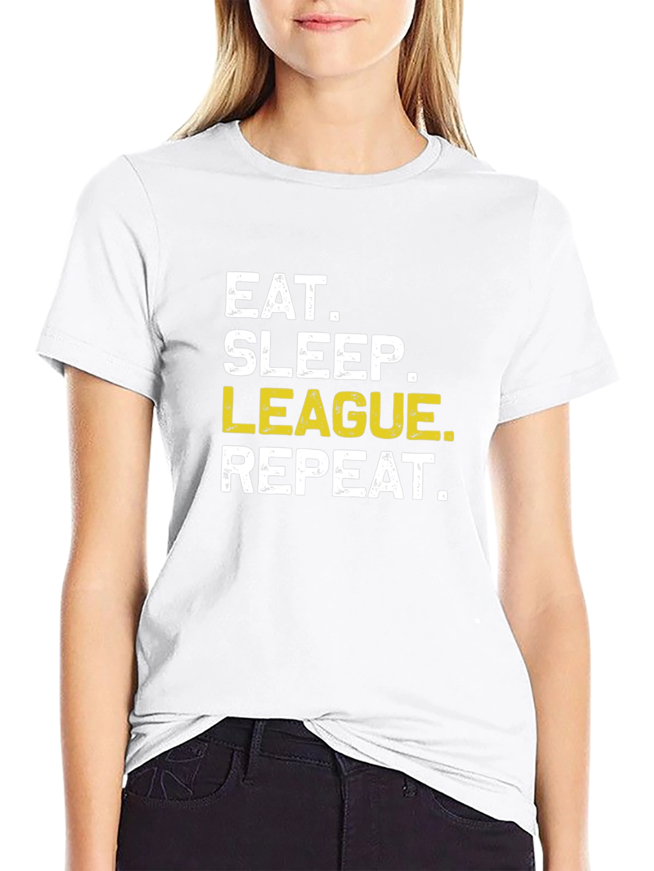 Eat Sleep League Repeat Funny Gaming T-Shirt