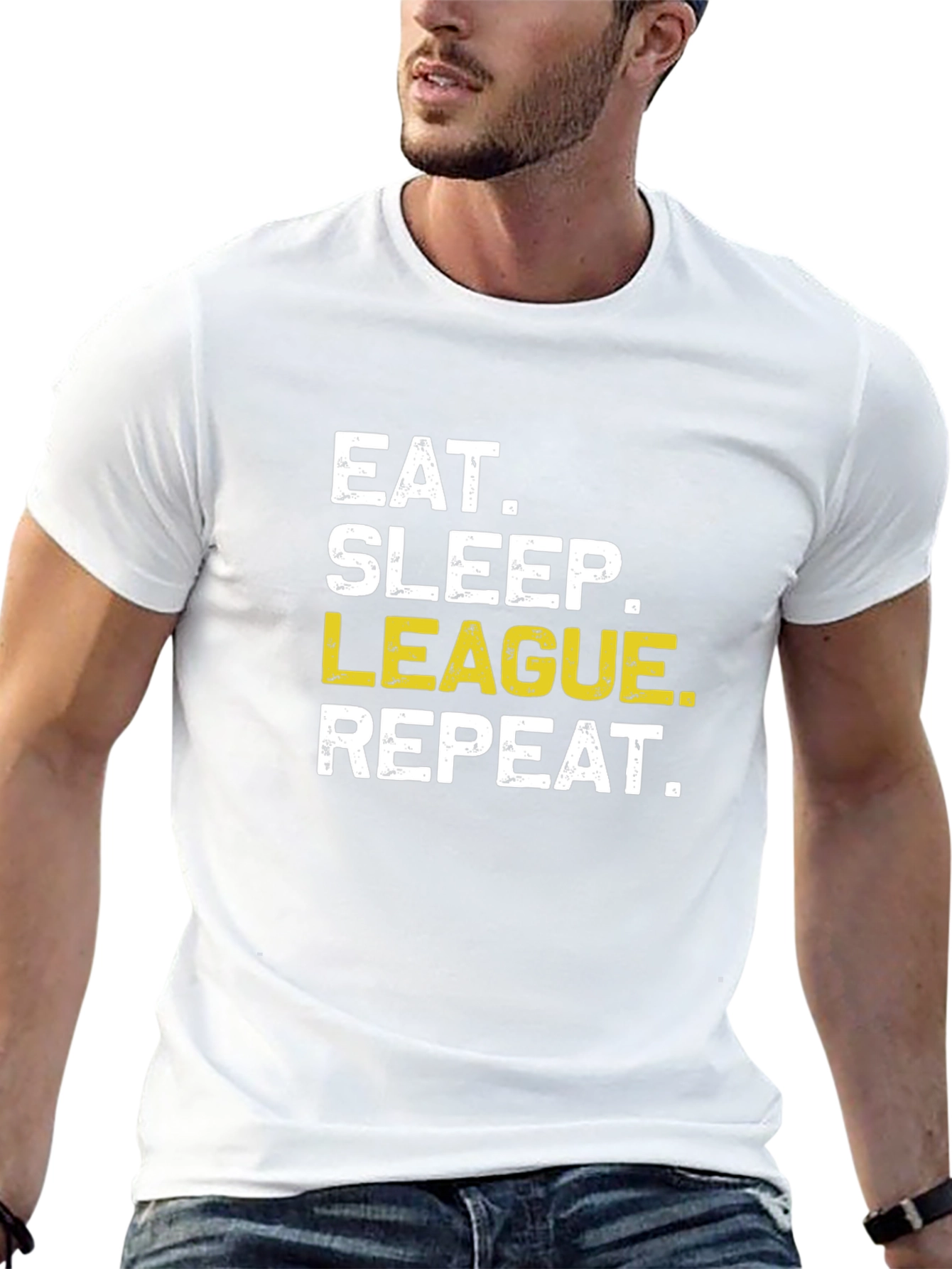 Eat Sleep League Repeat Funny Gaming T-Shirt