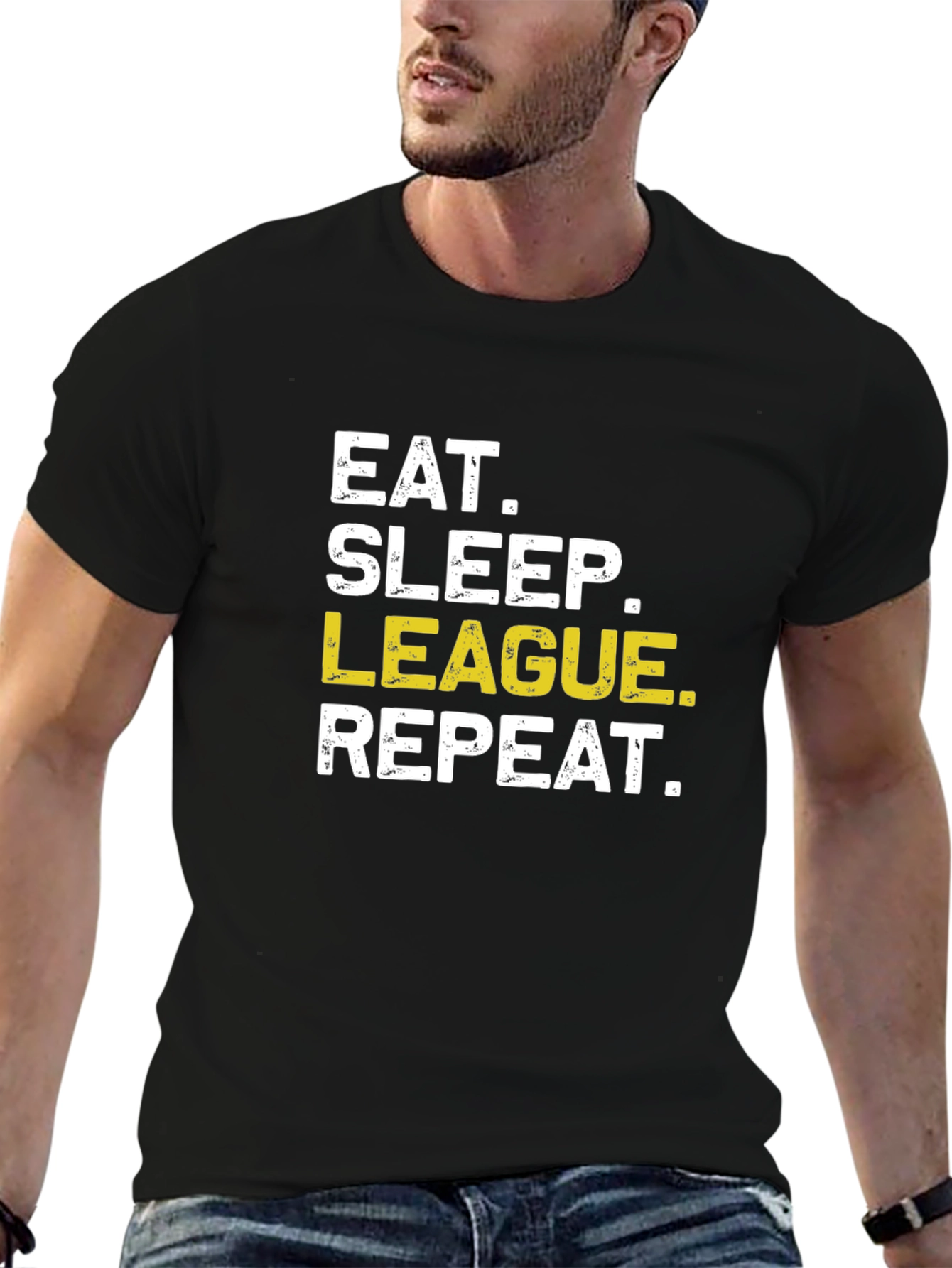 Eat Sleep League Repeat Funny Gaming T-Shirt