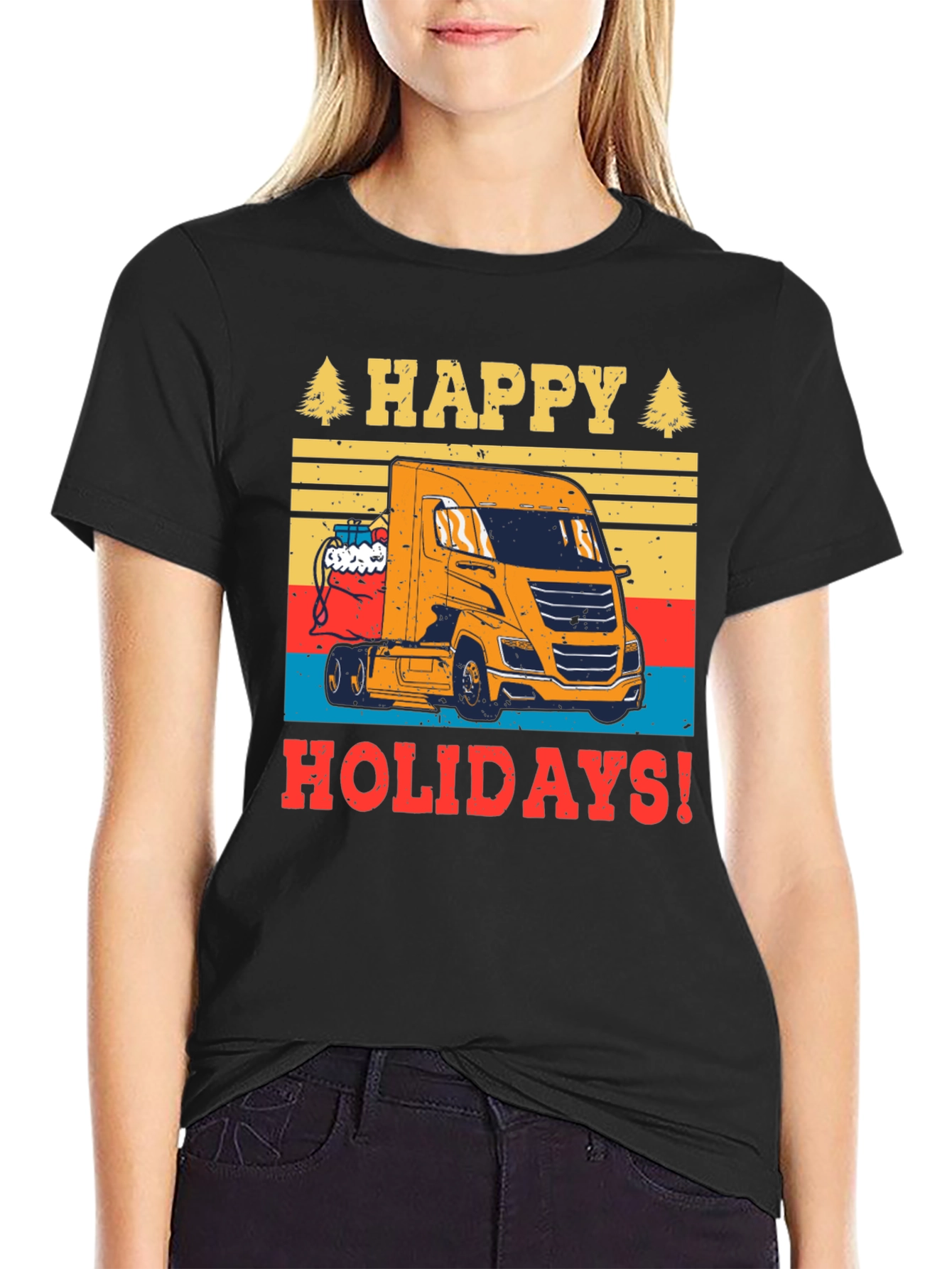 Happy Holidays Trucker T-Shirt