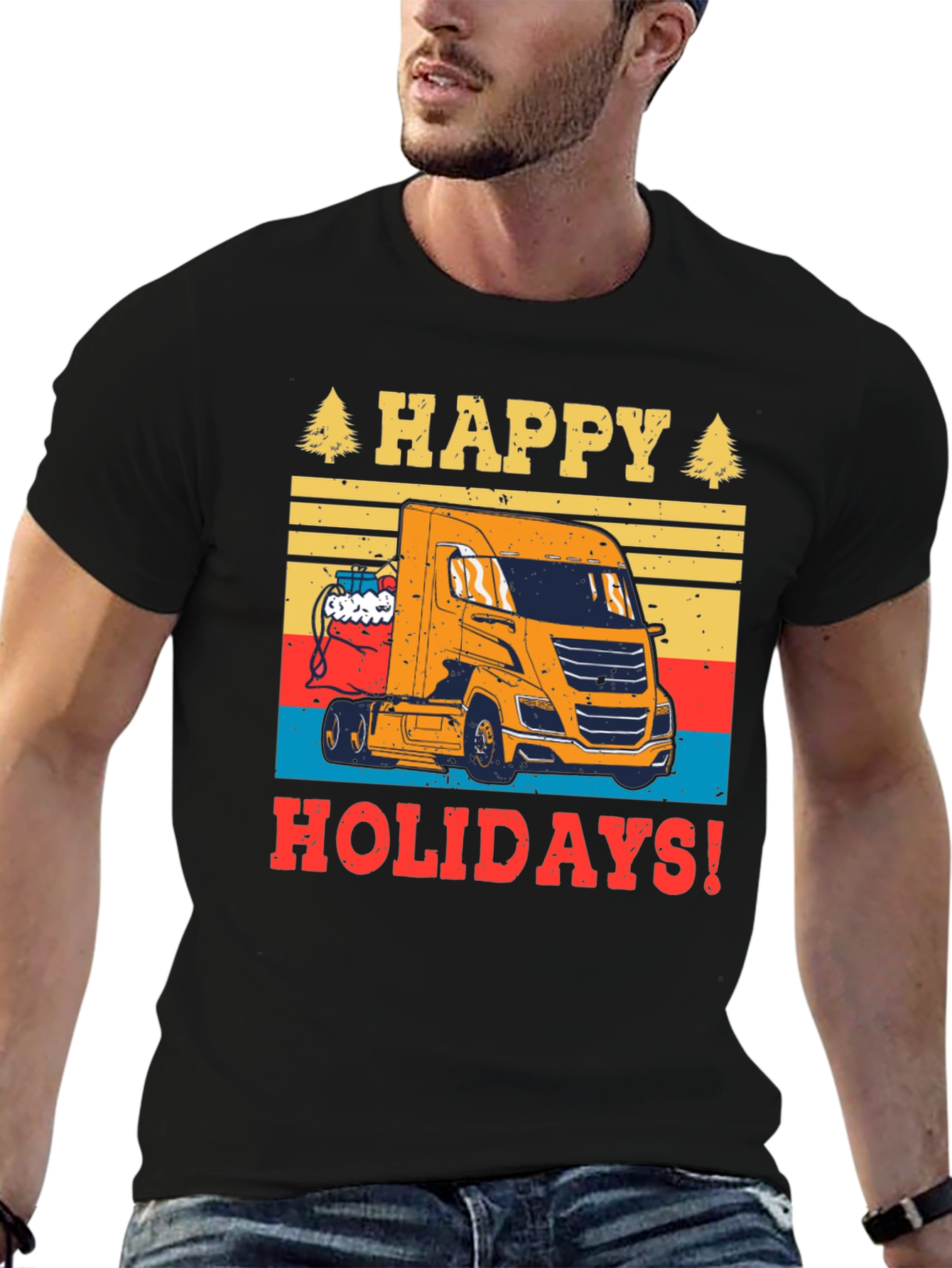 Happy Holidays Trucker T-Shirt