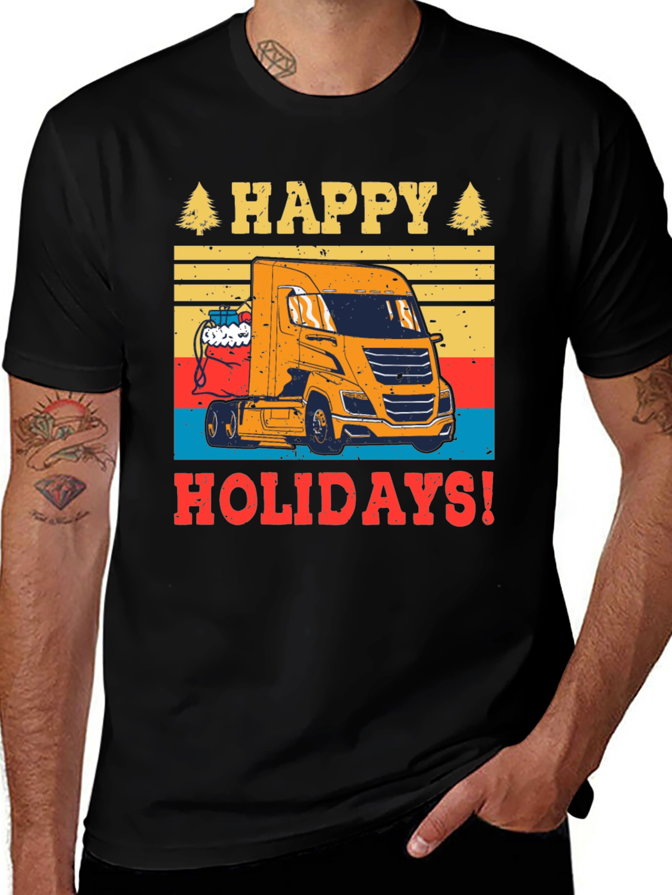Happy Holidays Trucker T-Shirt