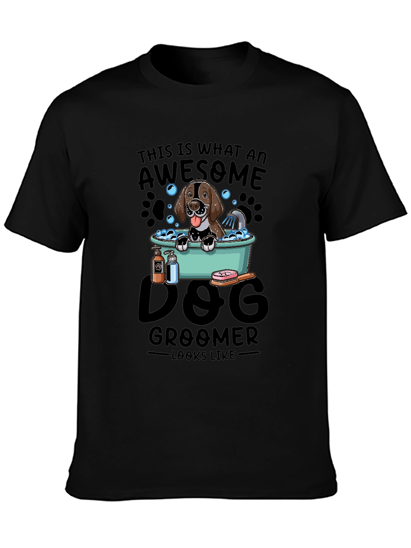 Awesome Dog Groomer T-Shirt - Black