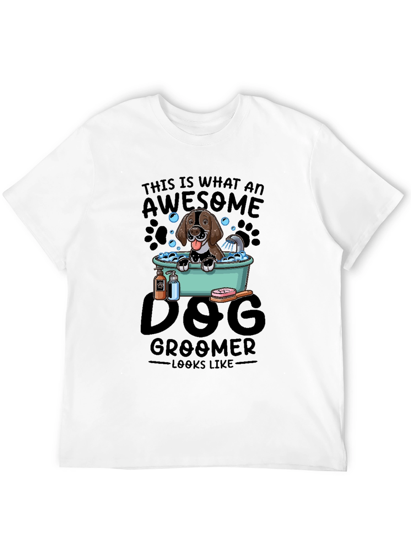 Awesome Dog Groomer T-Shirt - Black