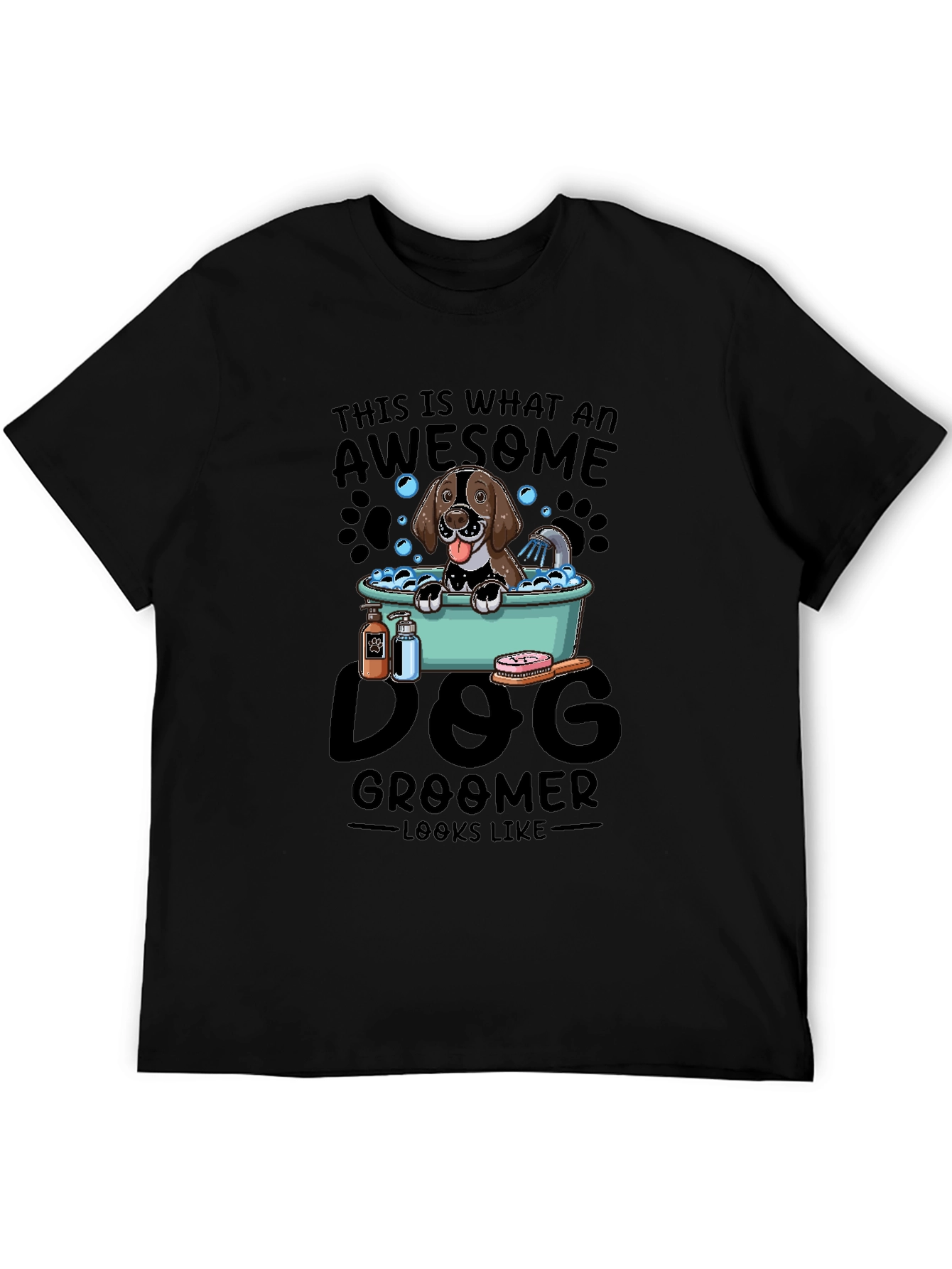 Awesome Dog Groomer T-Shirt - Black
