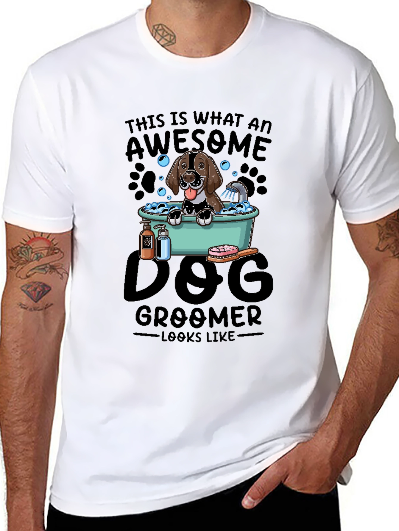 Awesome Dog Groomer T-Shirt - Black