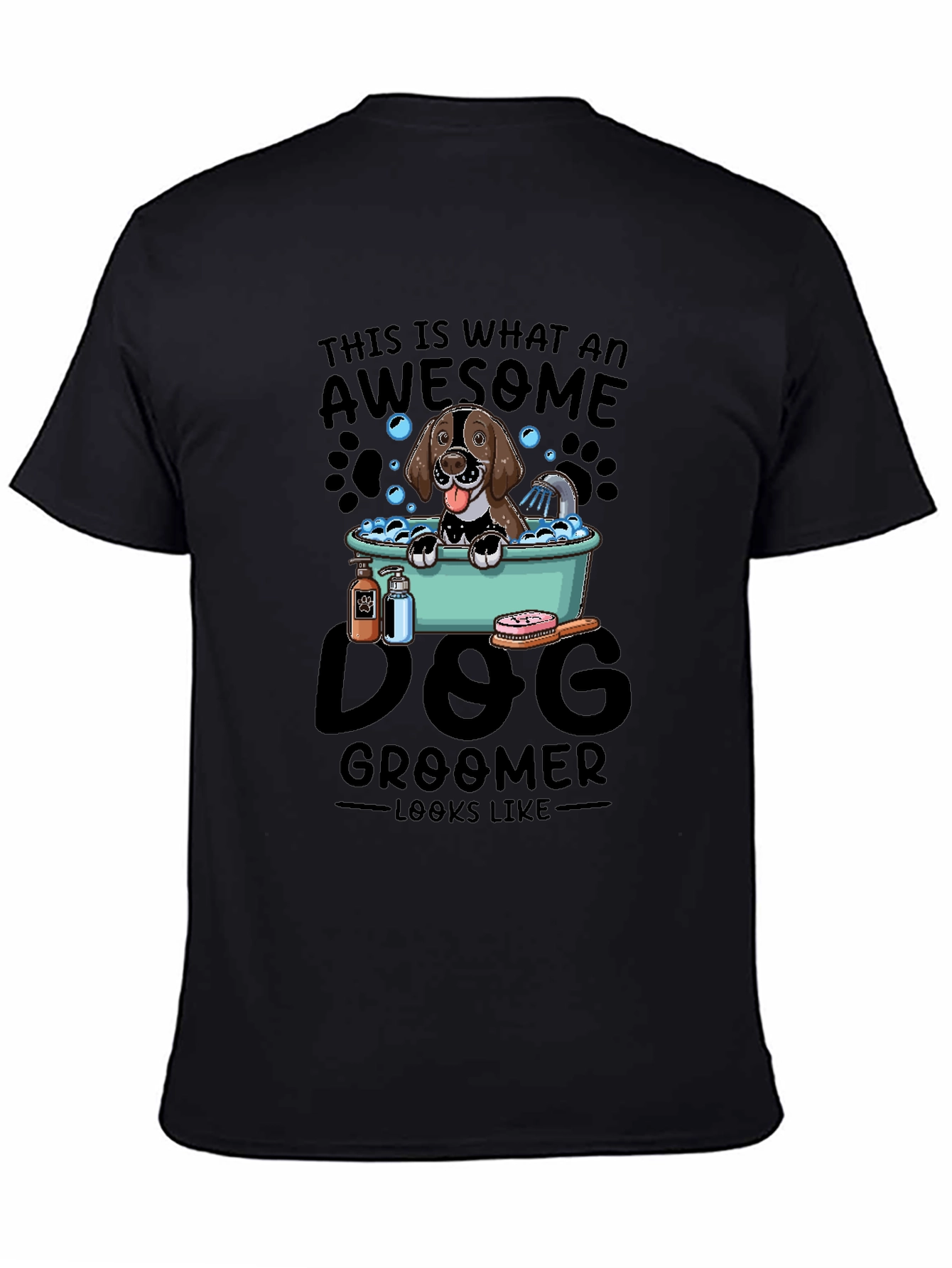 Awesome Dog Groomer T-Shirt - Black