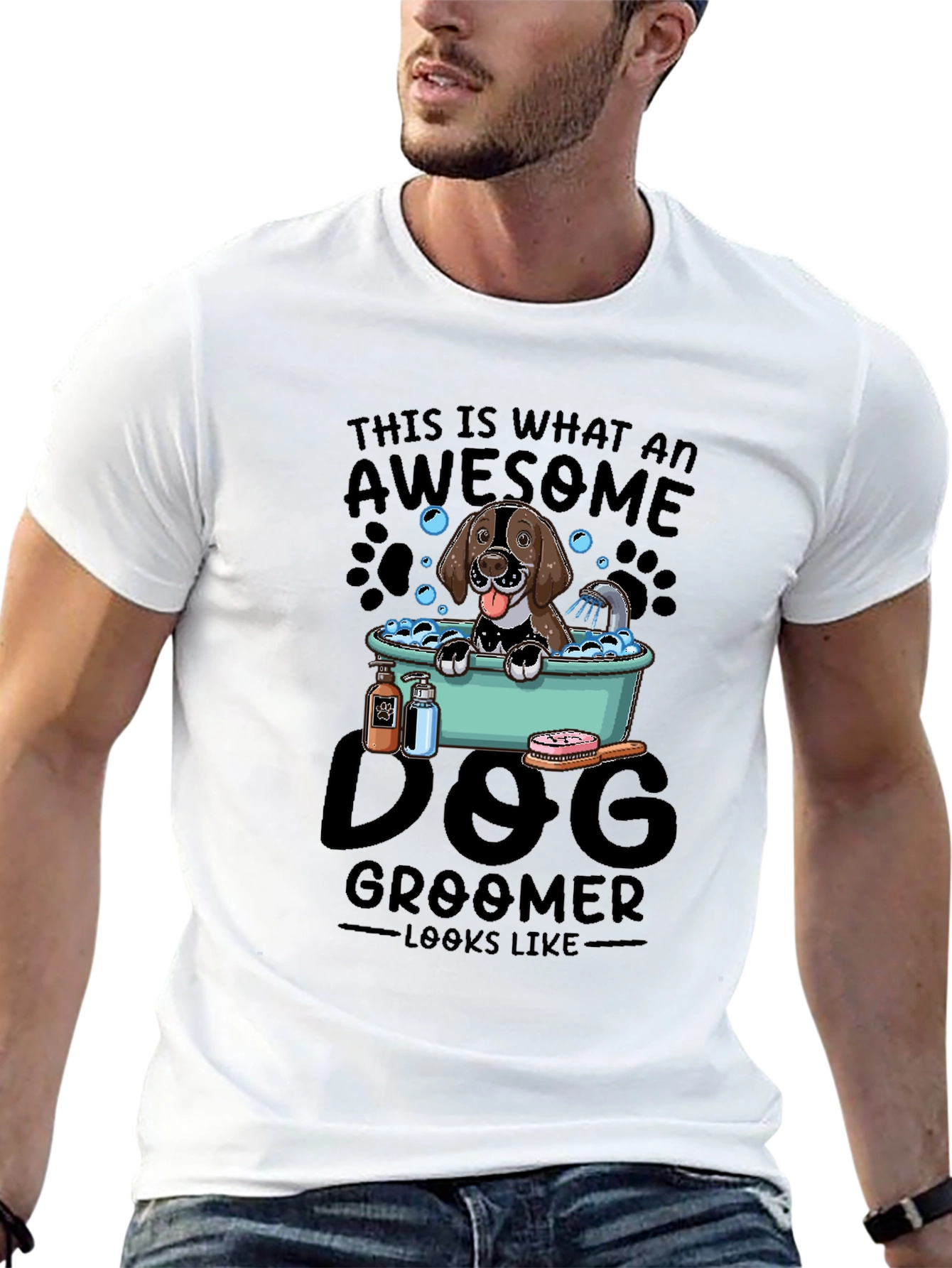 Awesome Dog Groomer T-Shirt - Black