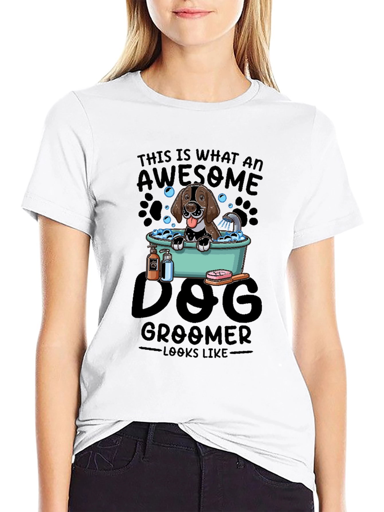 Awesome Dog Groomer T-Shirt - Black