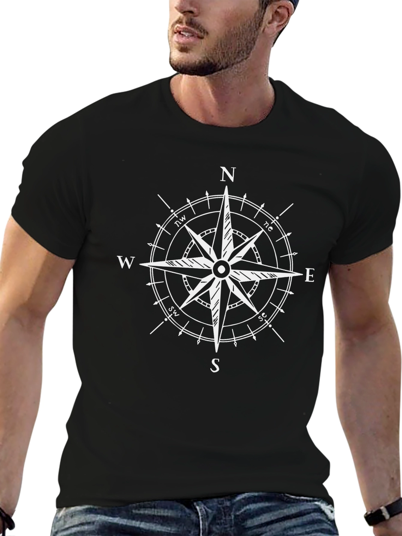 Compass Rose Graphic T-Shirt - Classic Design