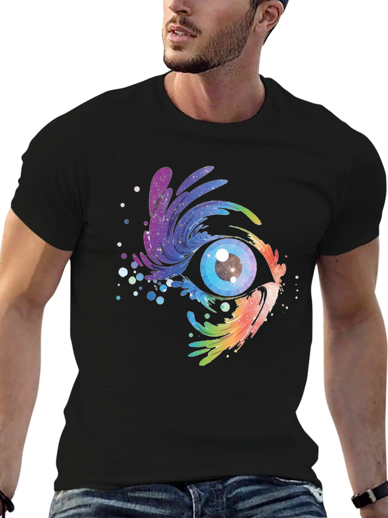 Cosmic Eye Black T-Shirt - Galaxy Vision Tee