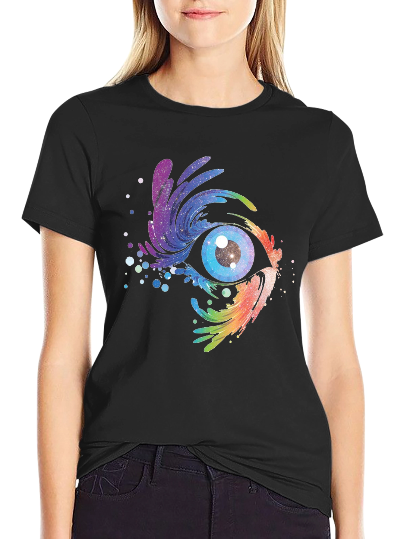 Cosmic Eye Black T-Shirt - Galaxy Vision Tee