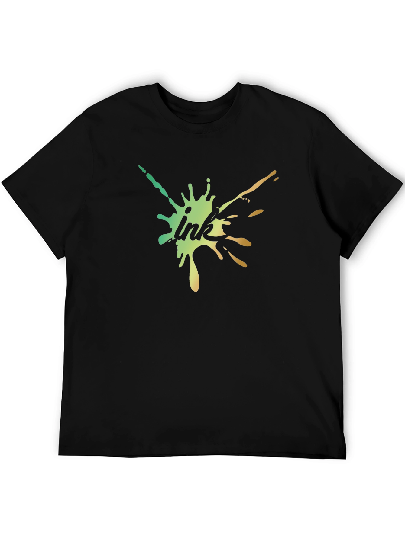 Mens Black Ink Splatter Graphic Tee