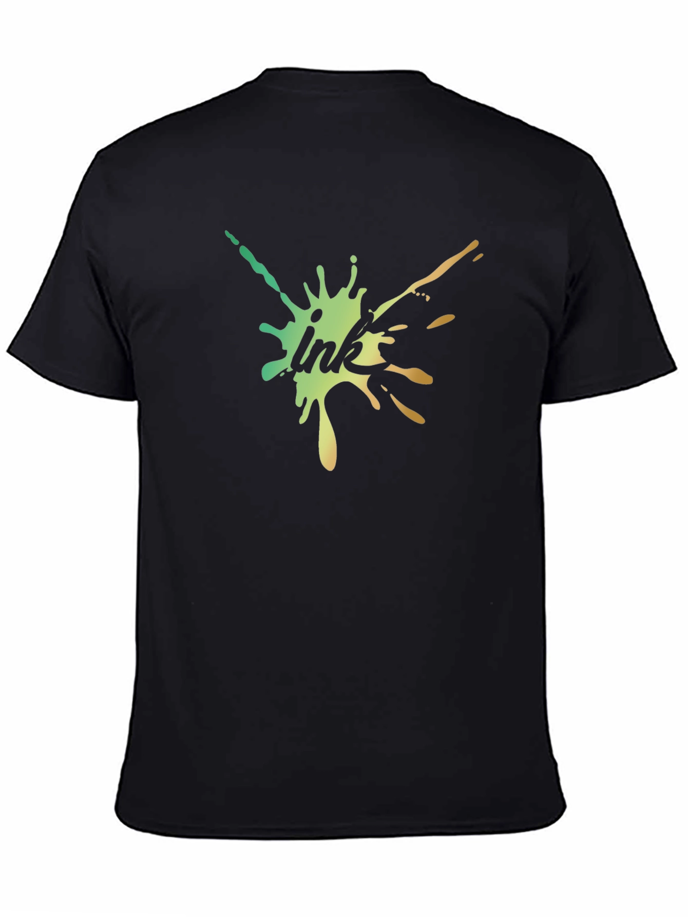 Mens Black Ink Splatter Graphic Tee