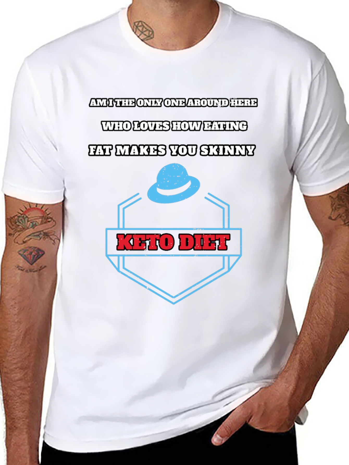 Keto Diet T-Shirt - Eat Fat Get Skinny Tee