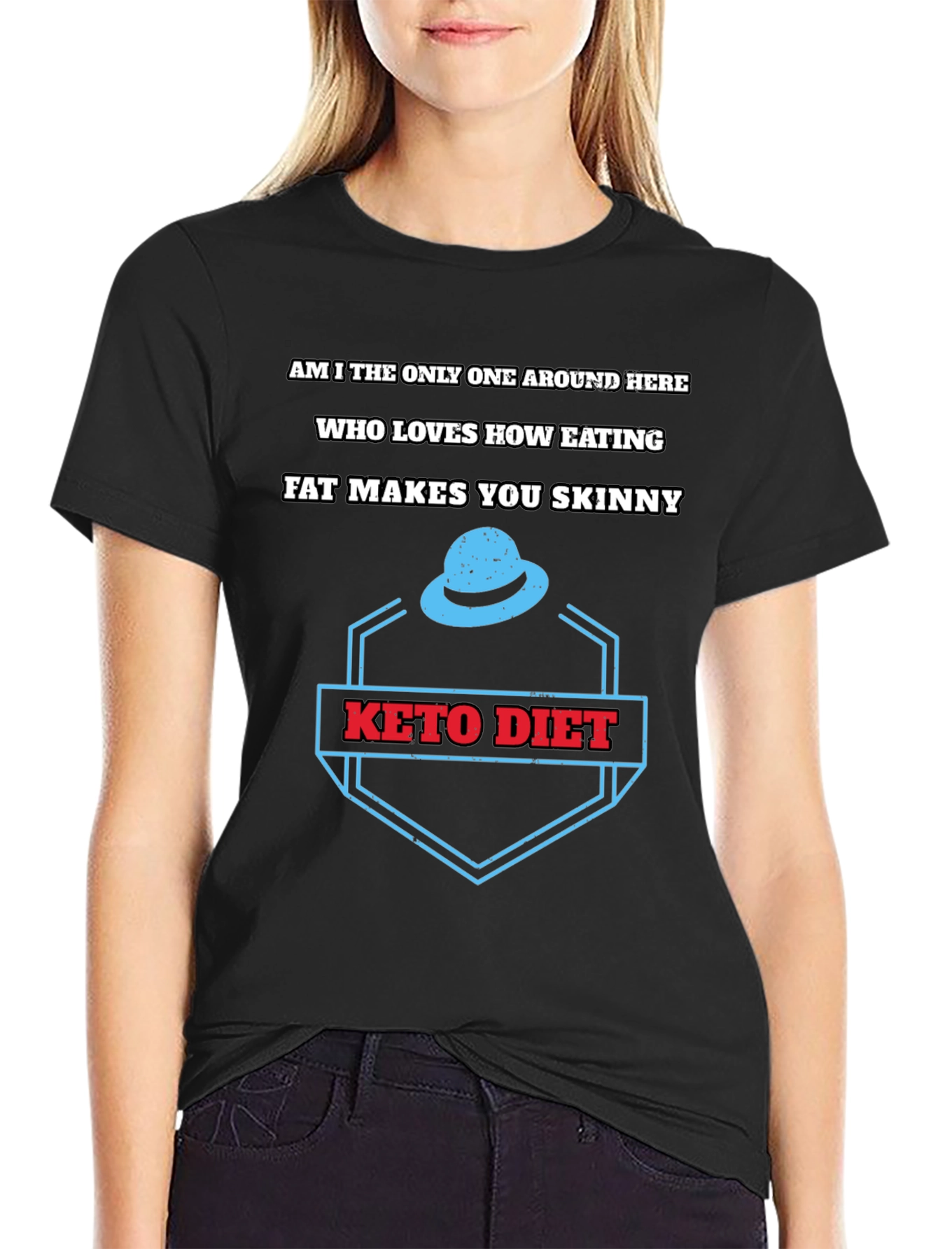 Keto Diet T-Shirt - Eat Fat Get Skinny Tee