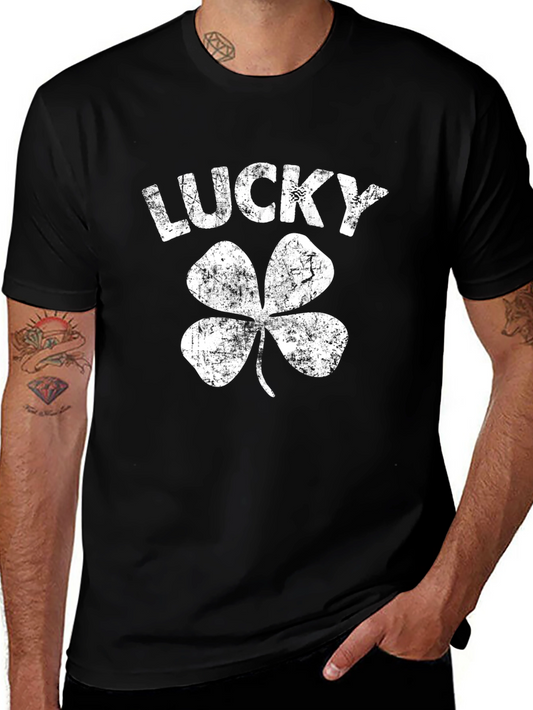 Lucky Shamrock Graphic T-Shirt - Black
