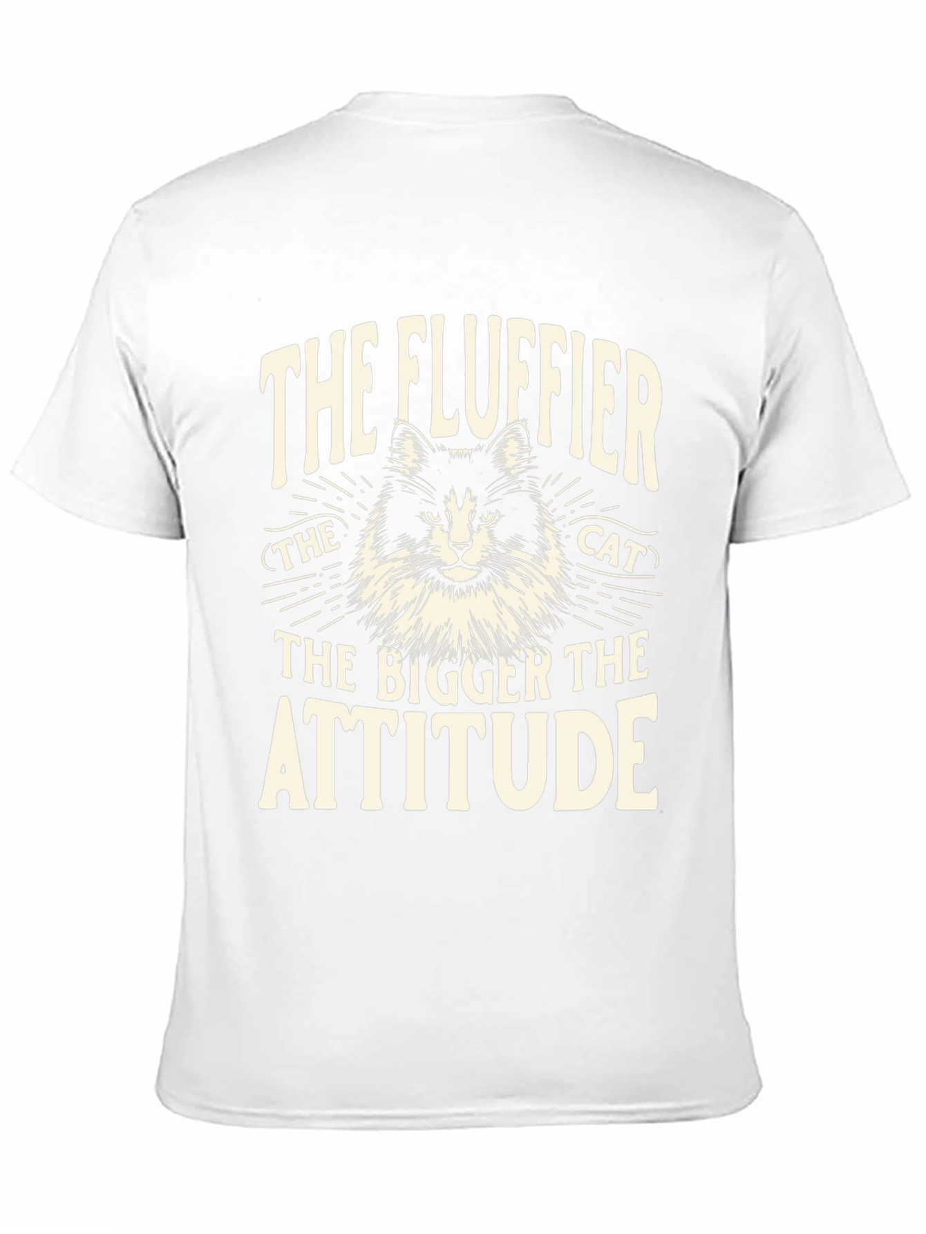 Fluffy Cat Attitude T-Shirt - Unisex Black Tee