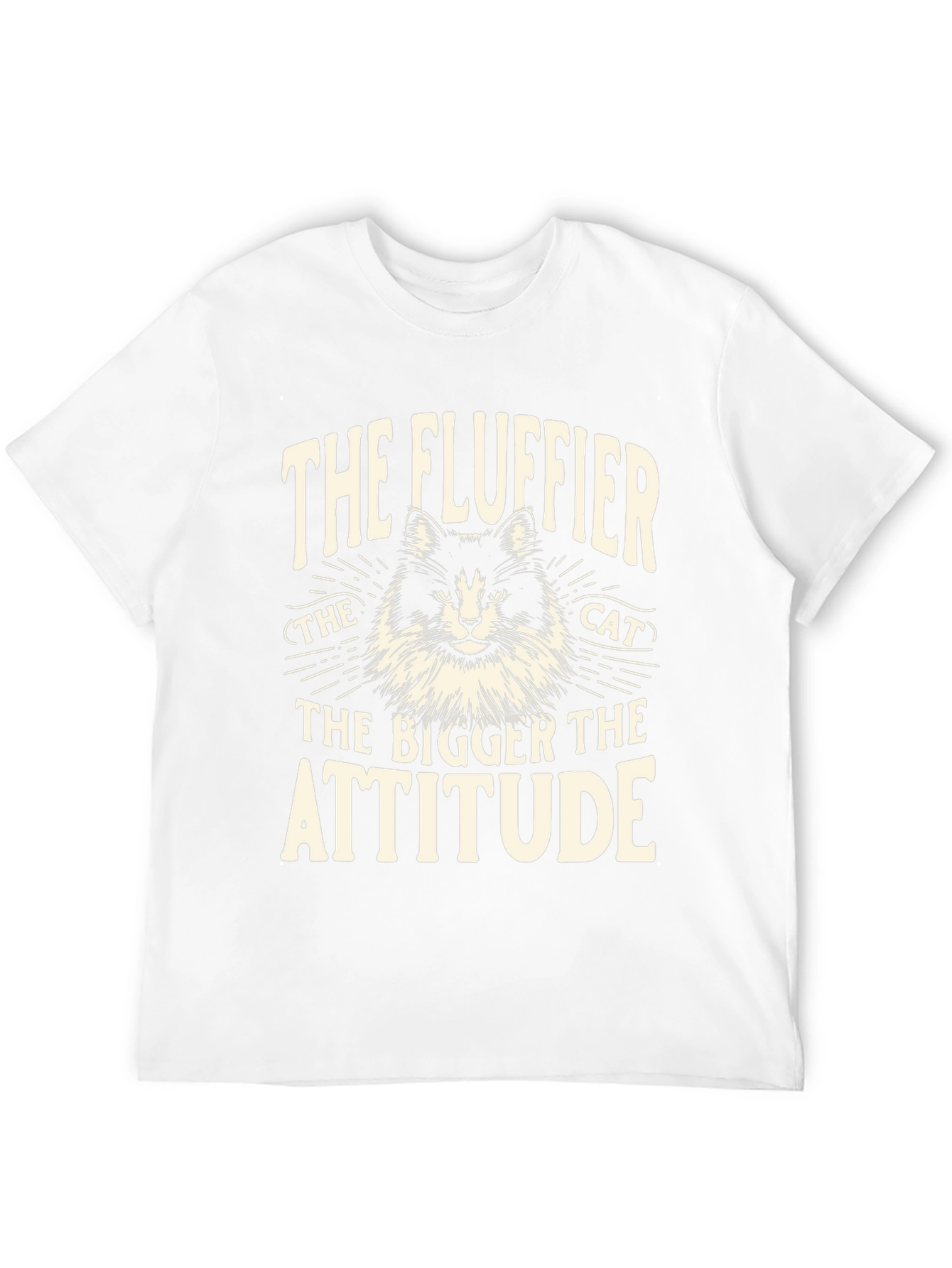 Fluffy Cat Attitude T-Shirt - Unisex Black Tee