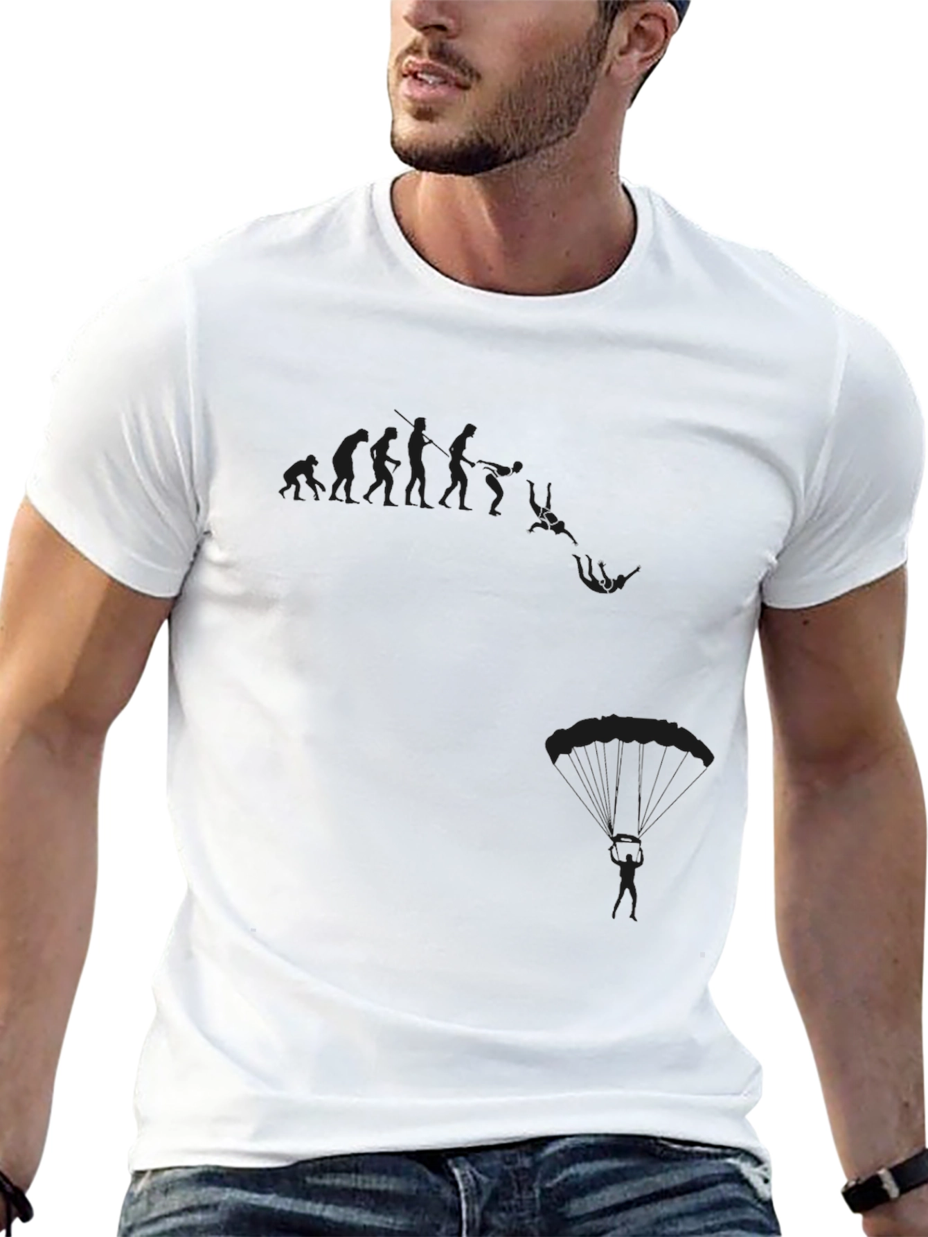 Skydiving Evolution Graphic T-Shirt