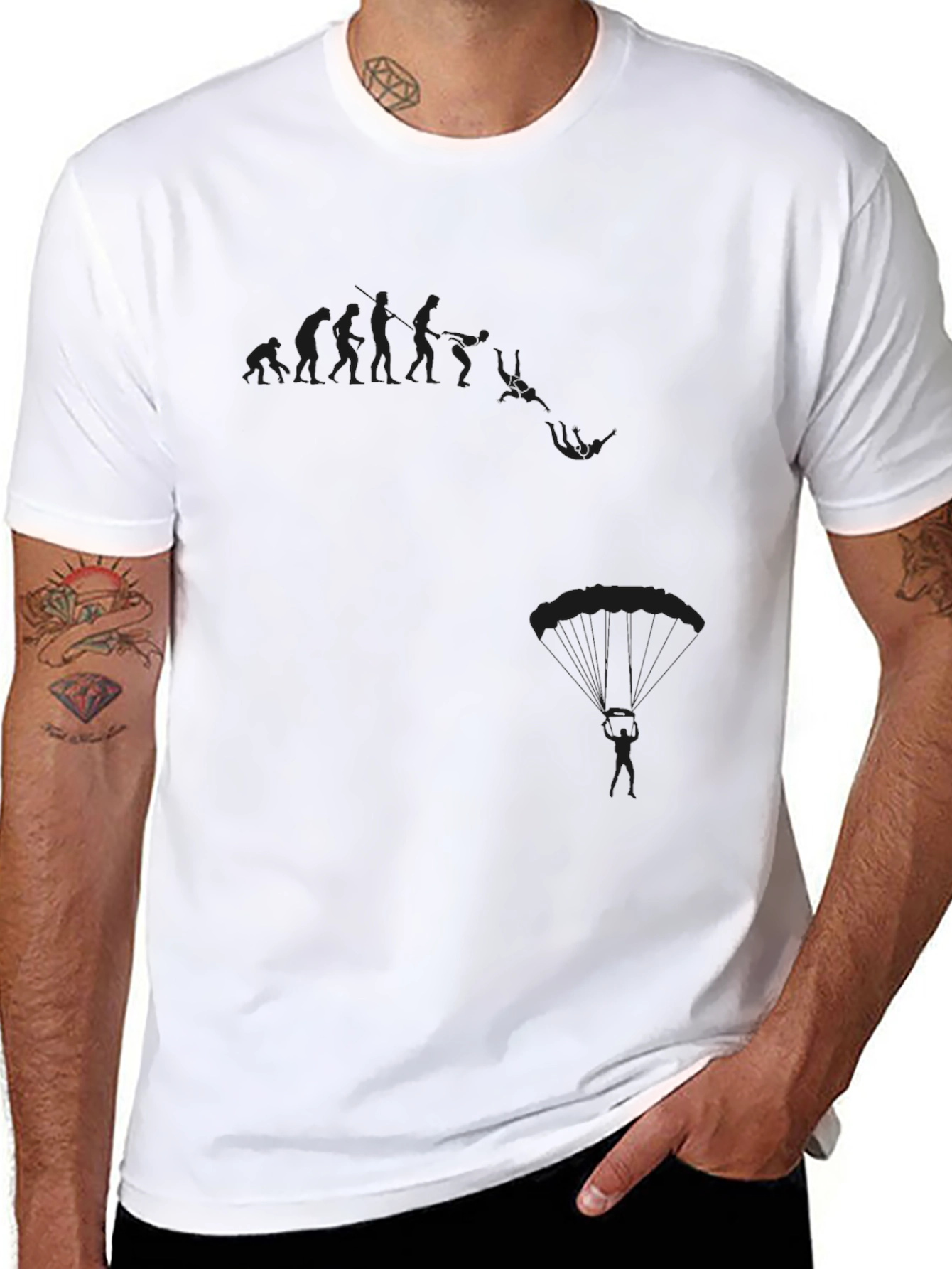 Skydiving Evolution Graphic T-Shirt