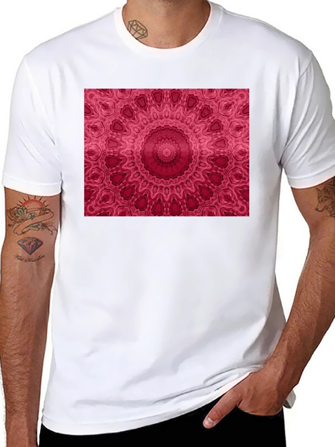 Mandala Print Black Tee