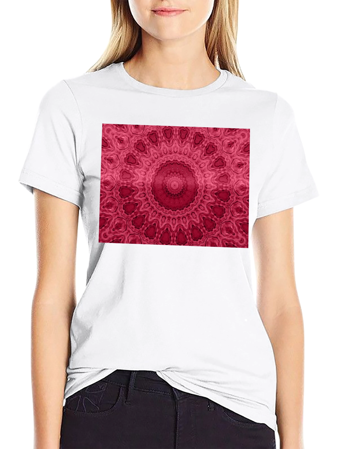 Mandala Print Black Tee