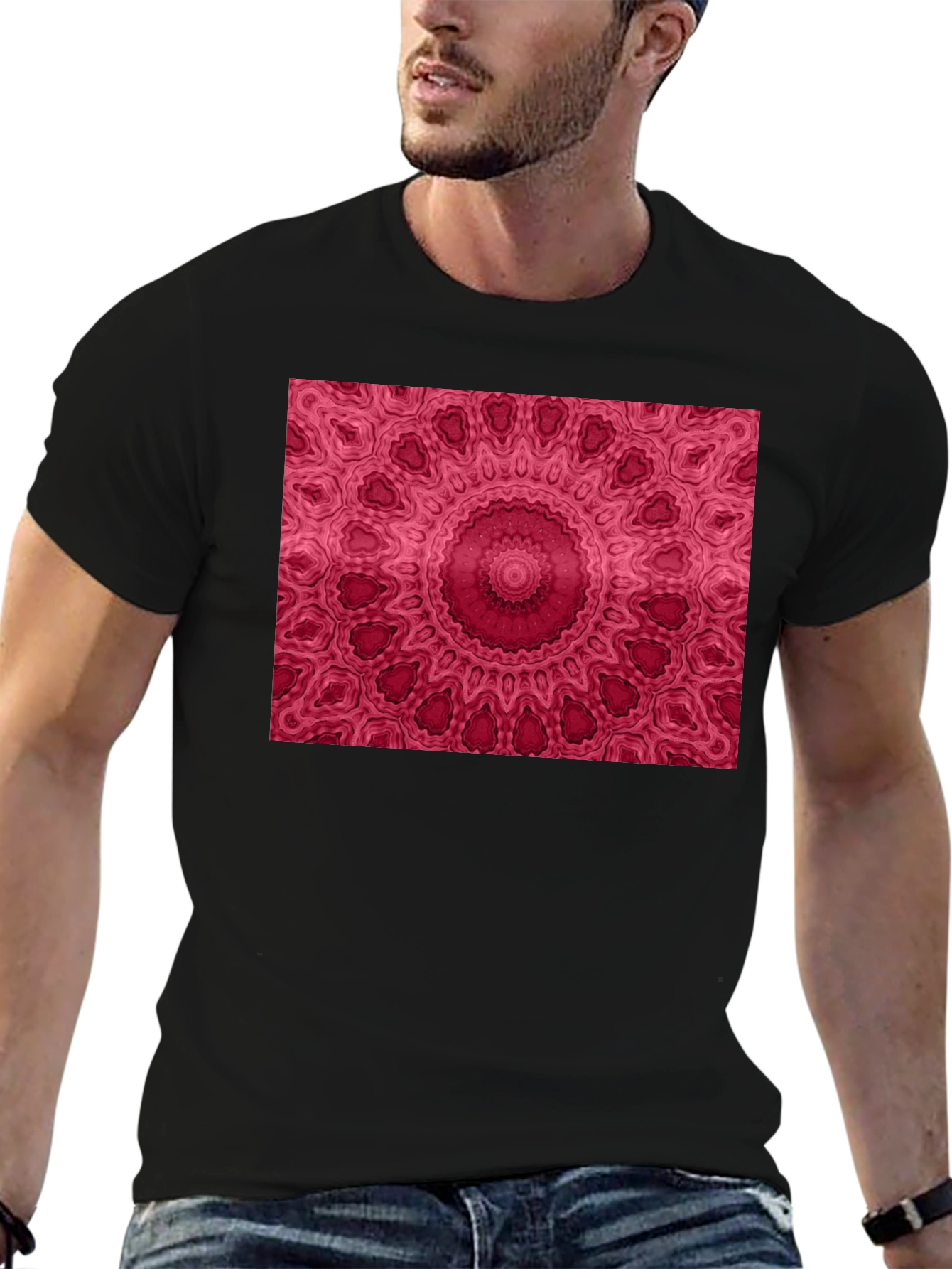 Mandala Print Black Tee