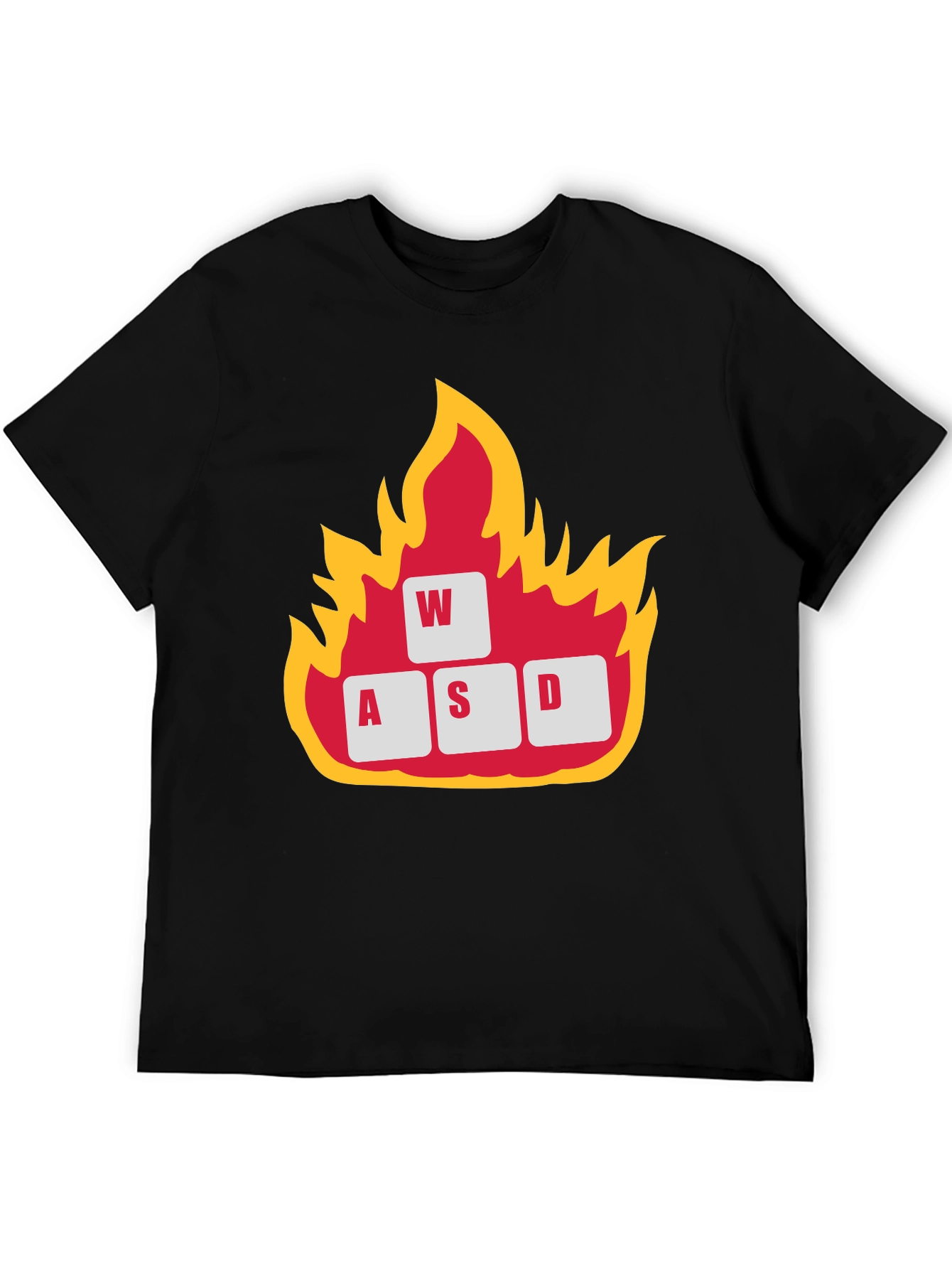 Gaming WASD Keys Flame Graphic T-Shirt