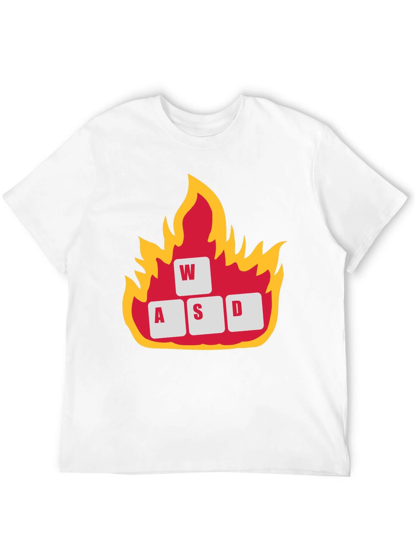 Gaming WASD Keys Flame Graphic T-Shirt