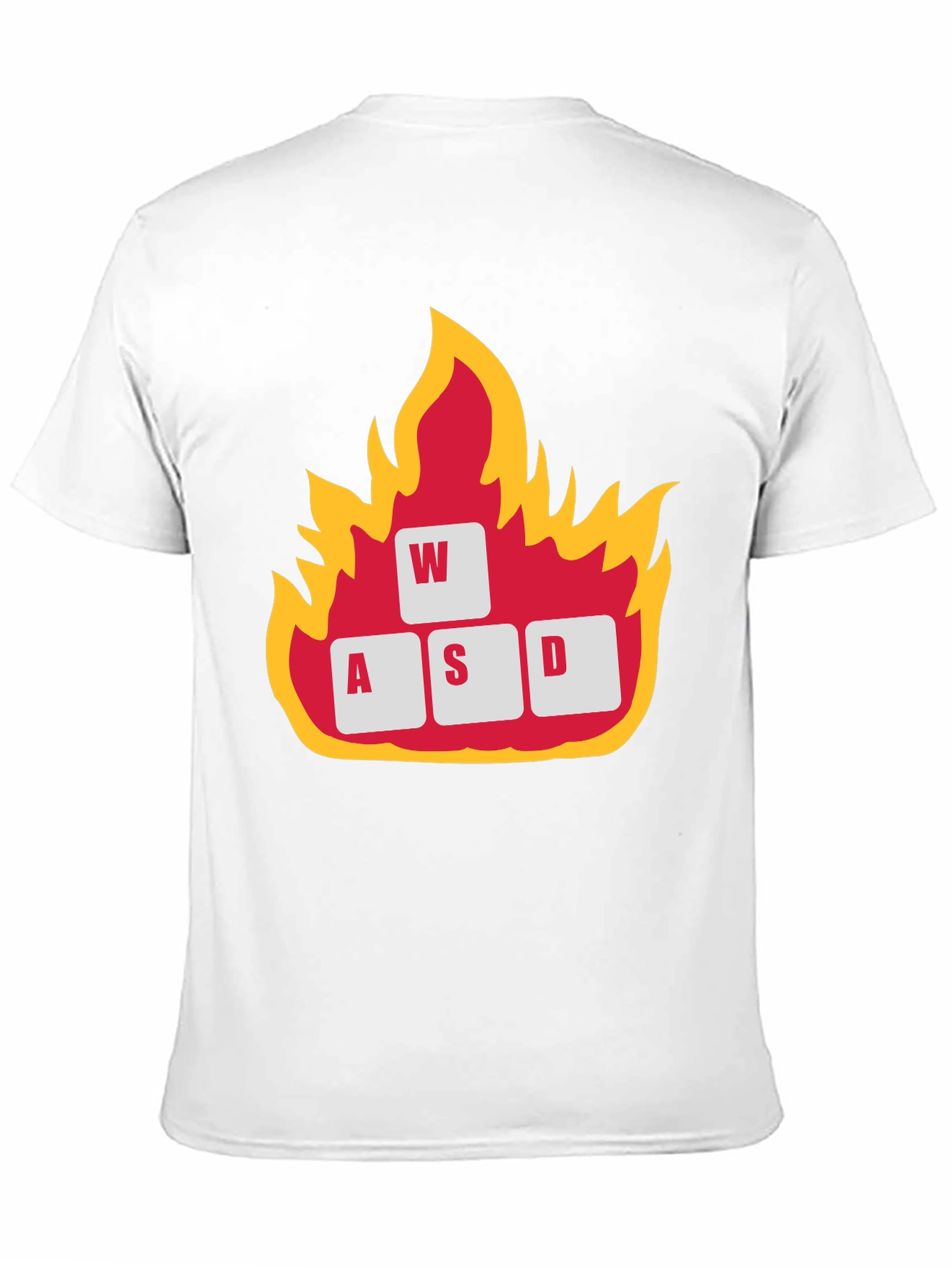 Gaming WASD Keys Flame Graphic T-Shirt
