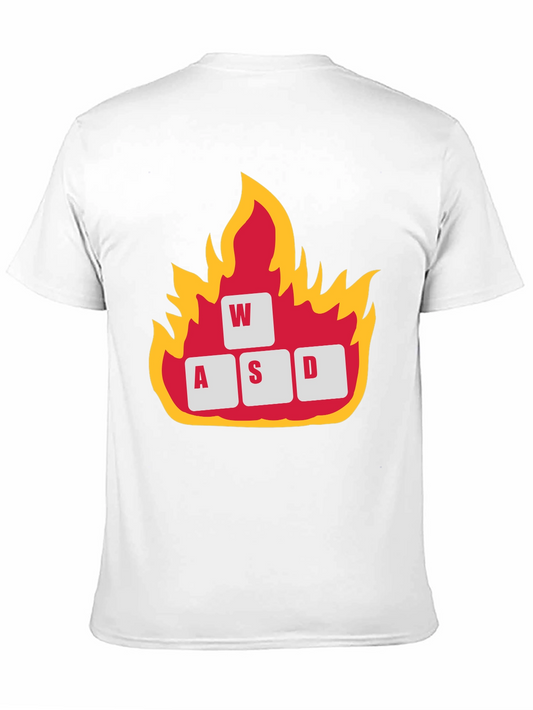 Gaming WASD Keys Flame Graphic T-Shirt