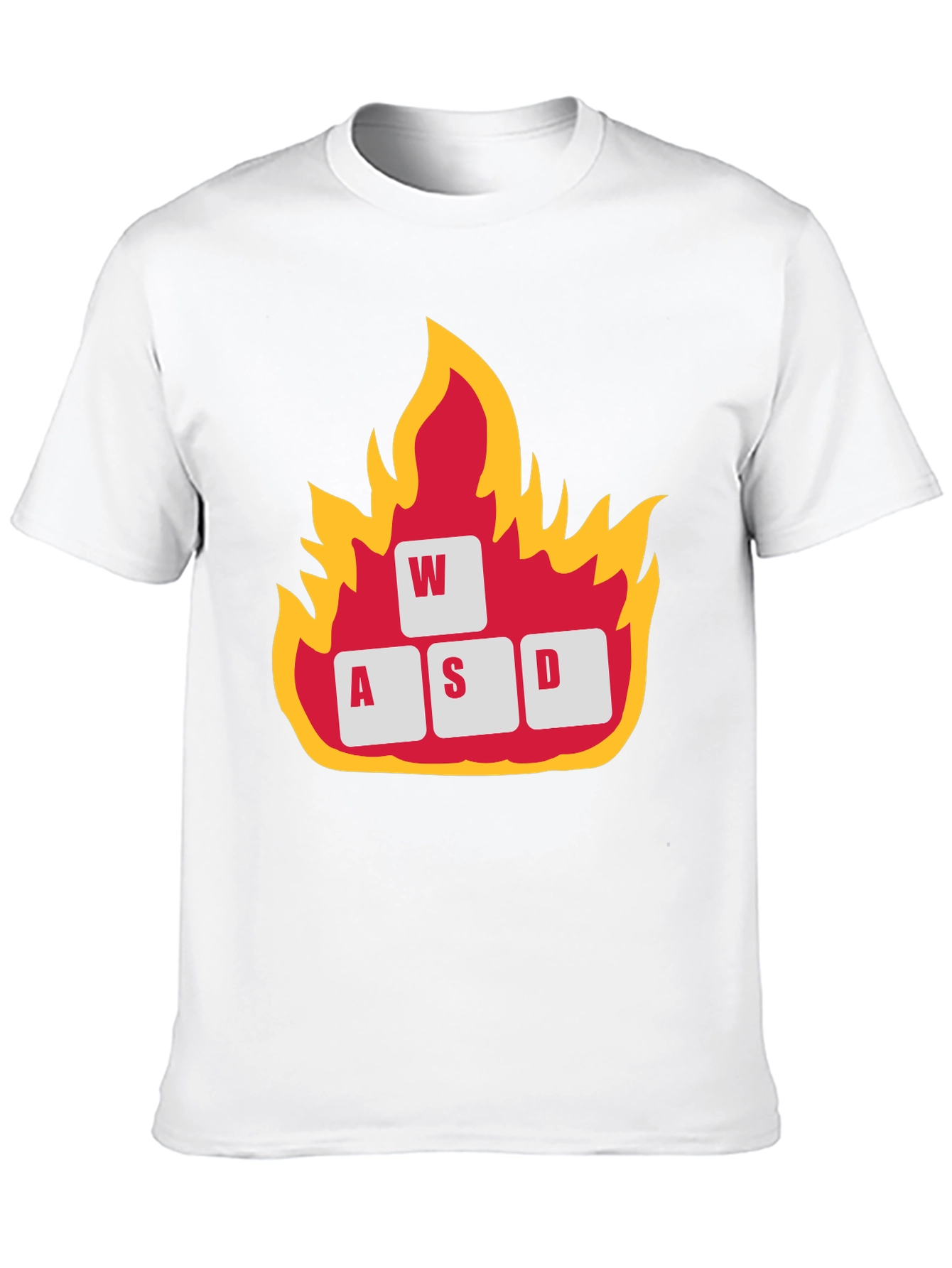 Gaming WASD Keys Flame Graphic T-Shirt