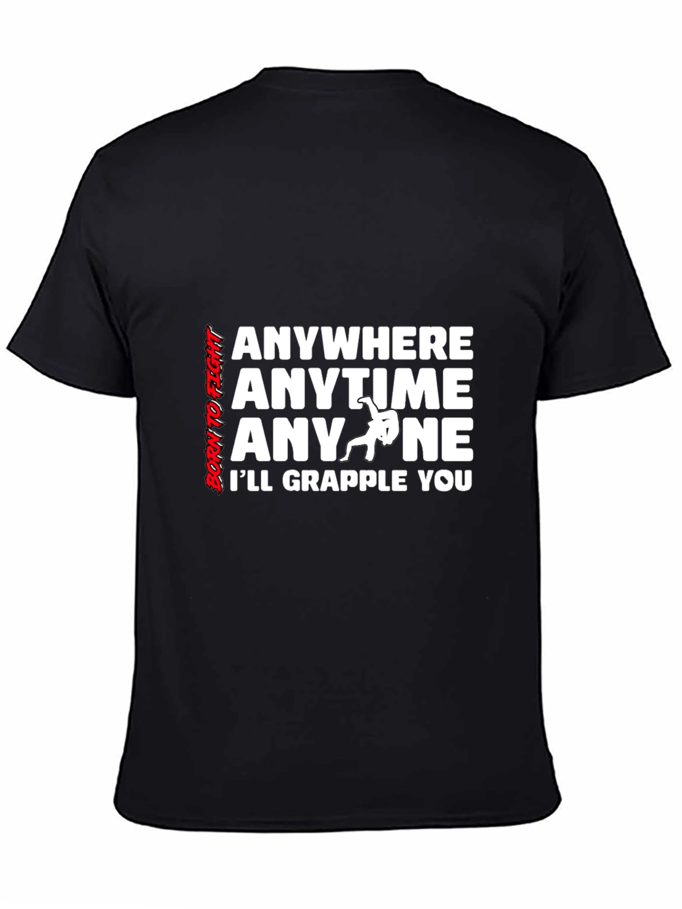 Grappling Anywhere Anytime Mens Black T-Shirt