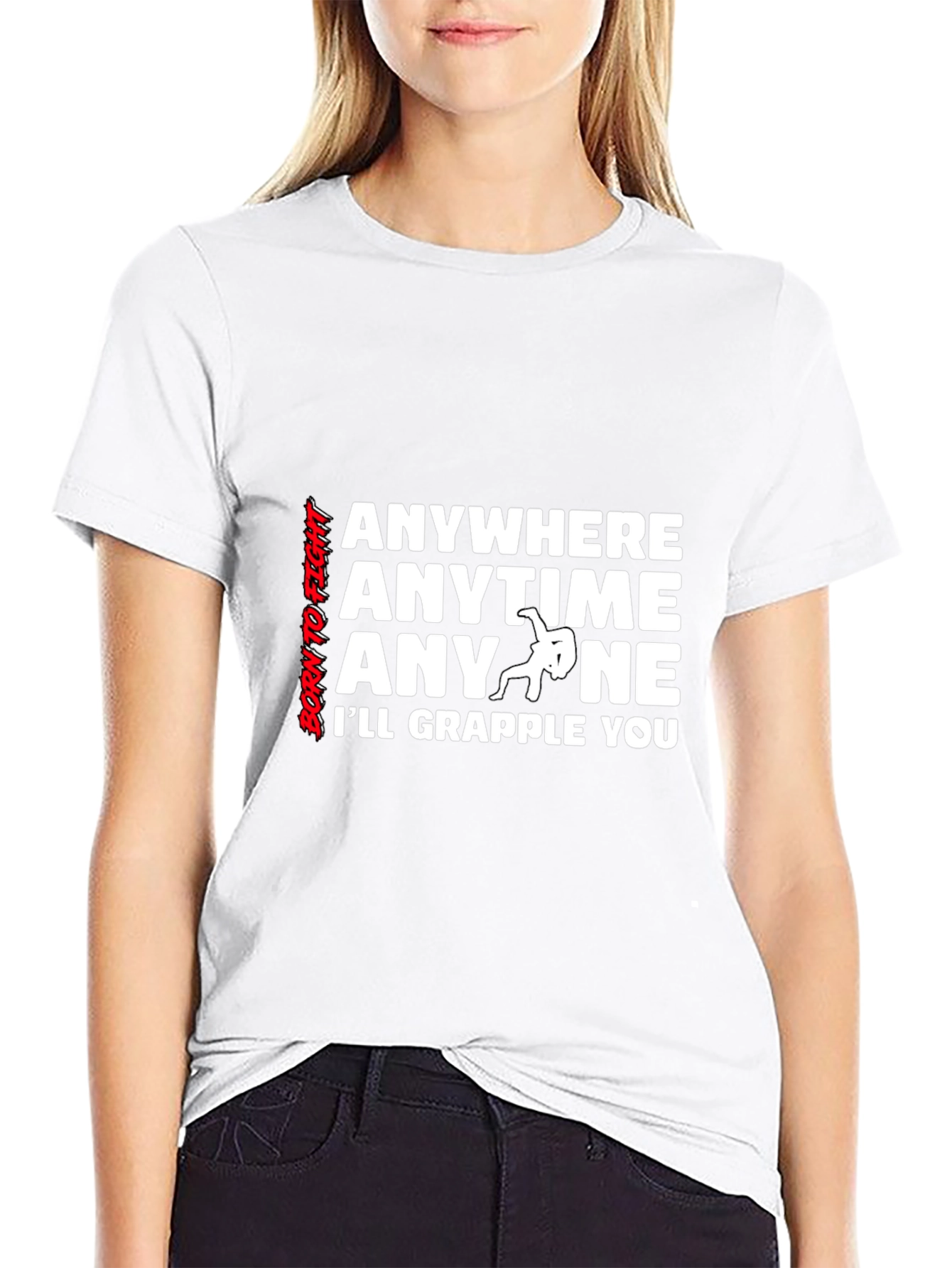 Grappling Anywhere Anytime Mens Black T-Shirt
