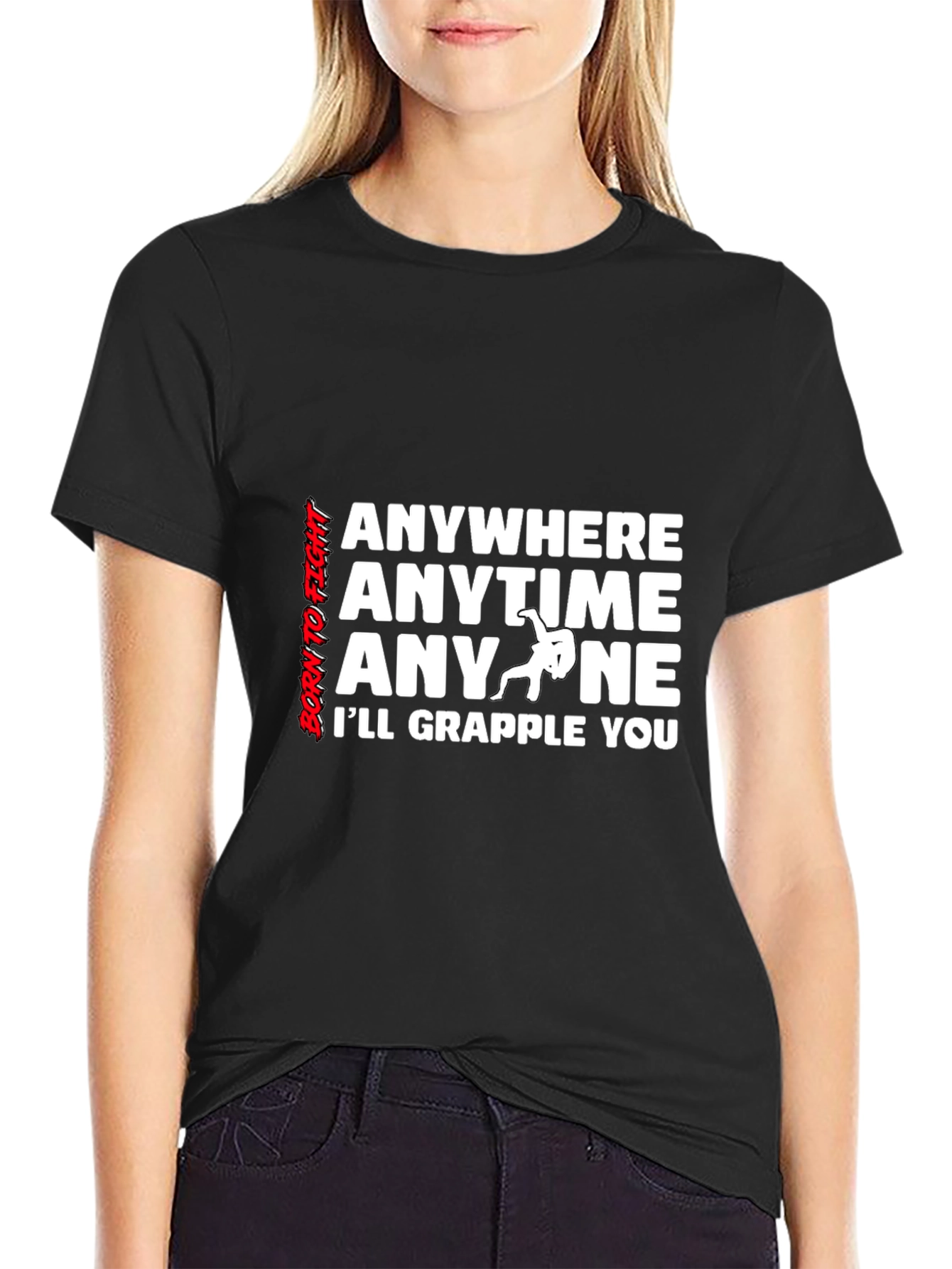 Grappling Anywhere Anytime Mens Black T-Shirt