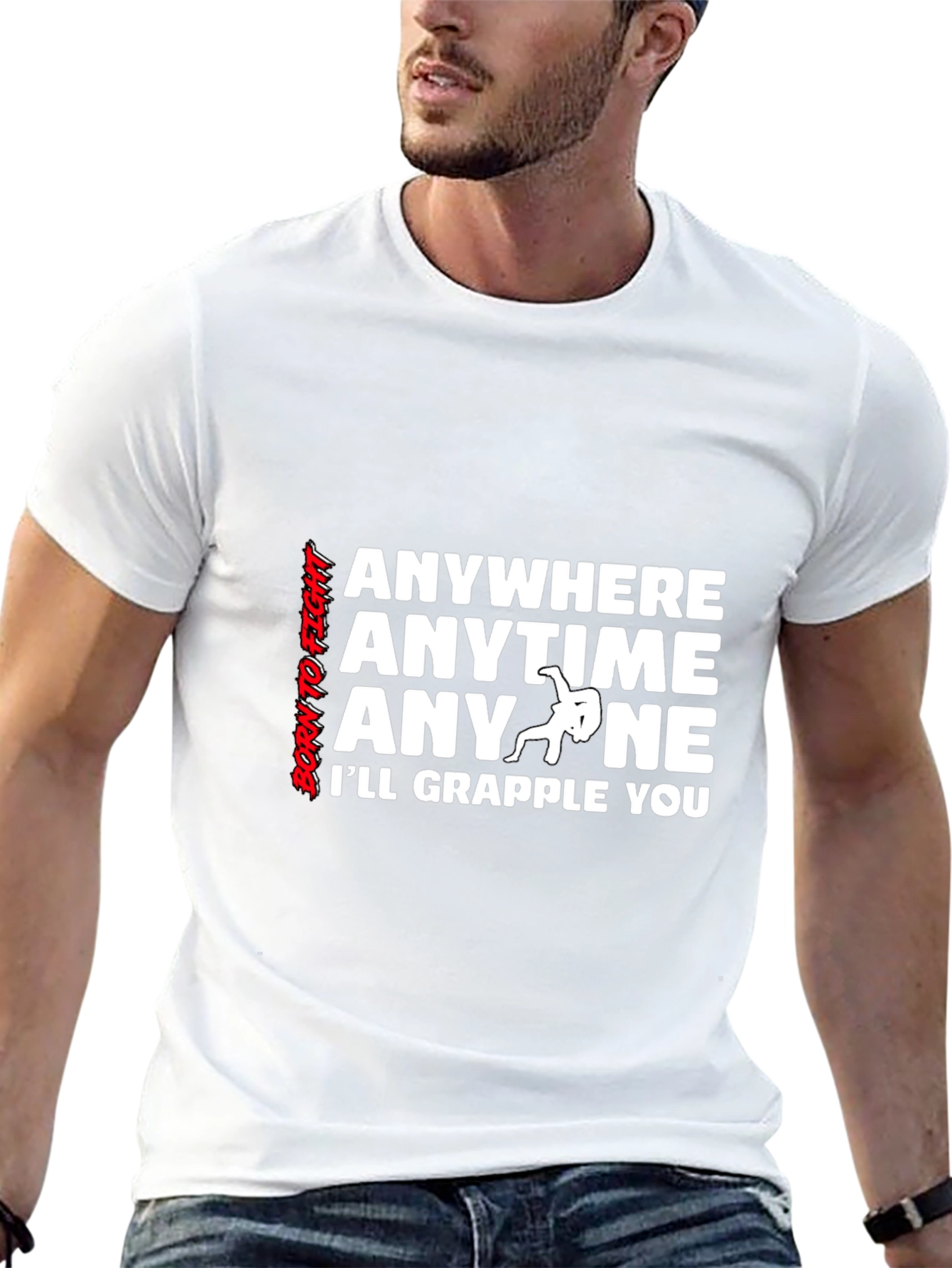 Grappling Anywhere Anytime Mens Black T-Shirt