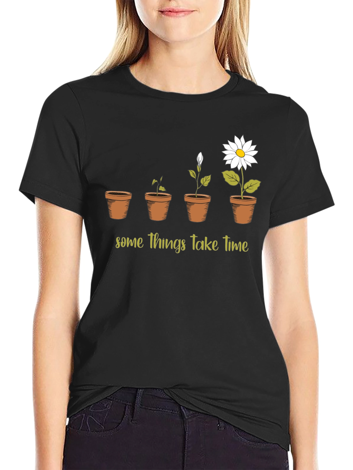 Growth Takes Time Graphic Tee - Black