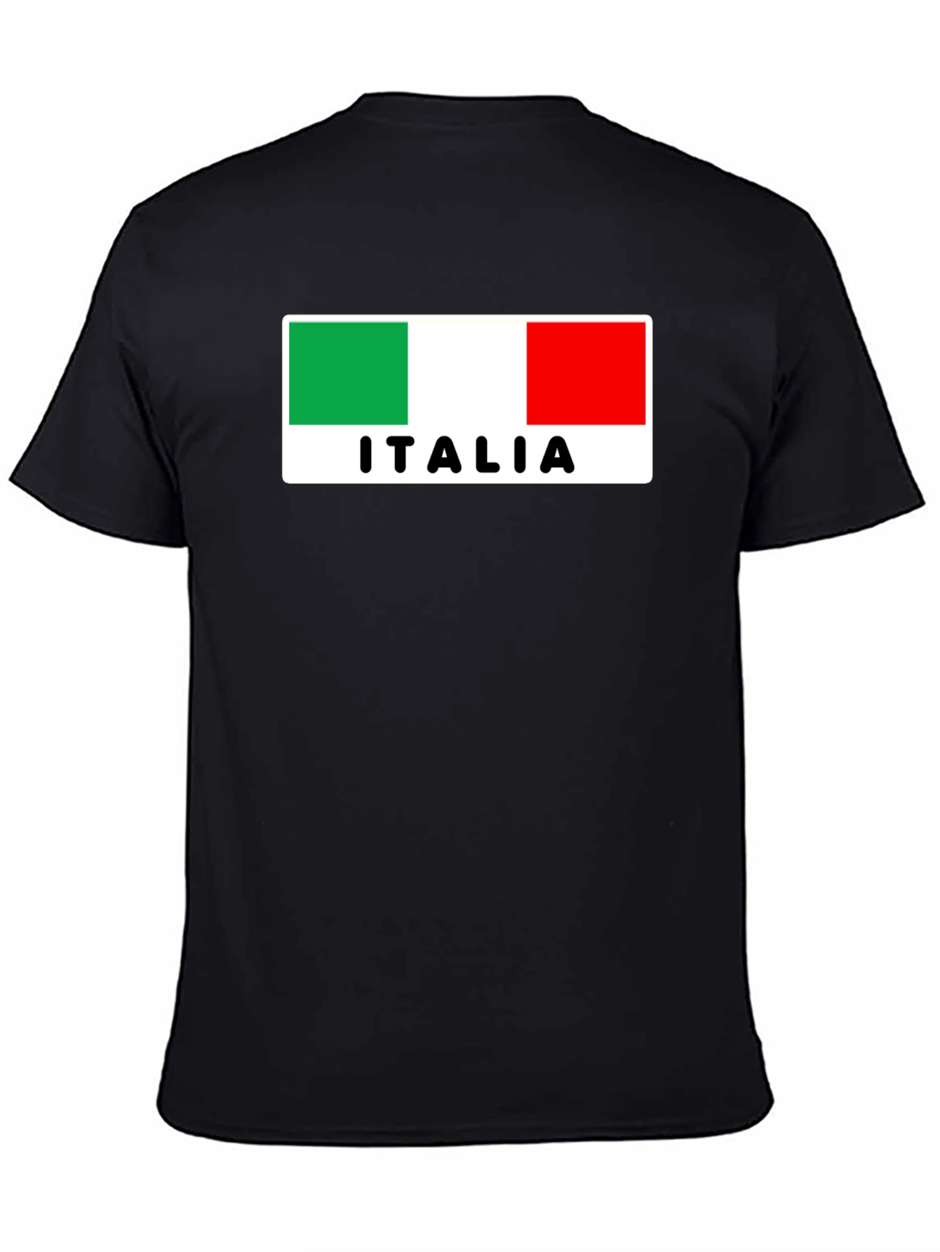 Italia Flag Graphic Black T-Shirt