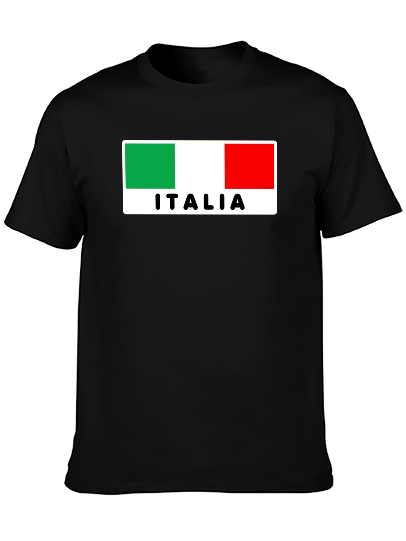 Italia Flag Graphic Black T-Shirt