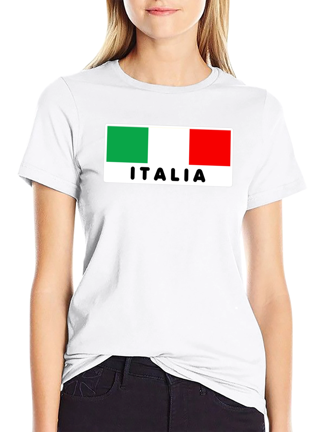 Italia Flag Graphic Black T-Shirt