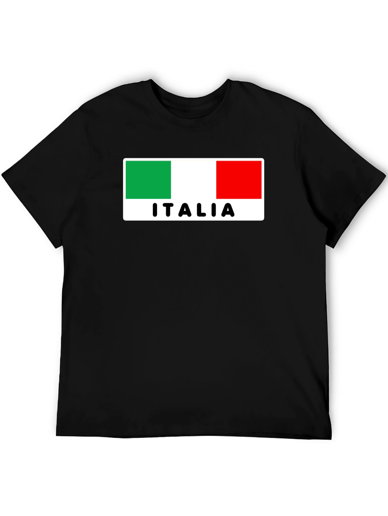 Italia Flag Graphic Black T-Shirt