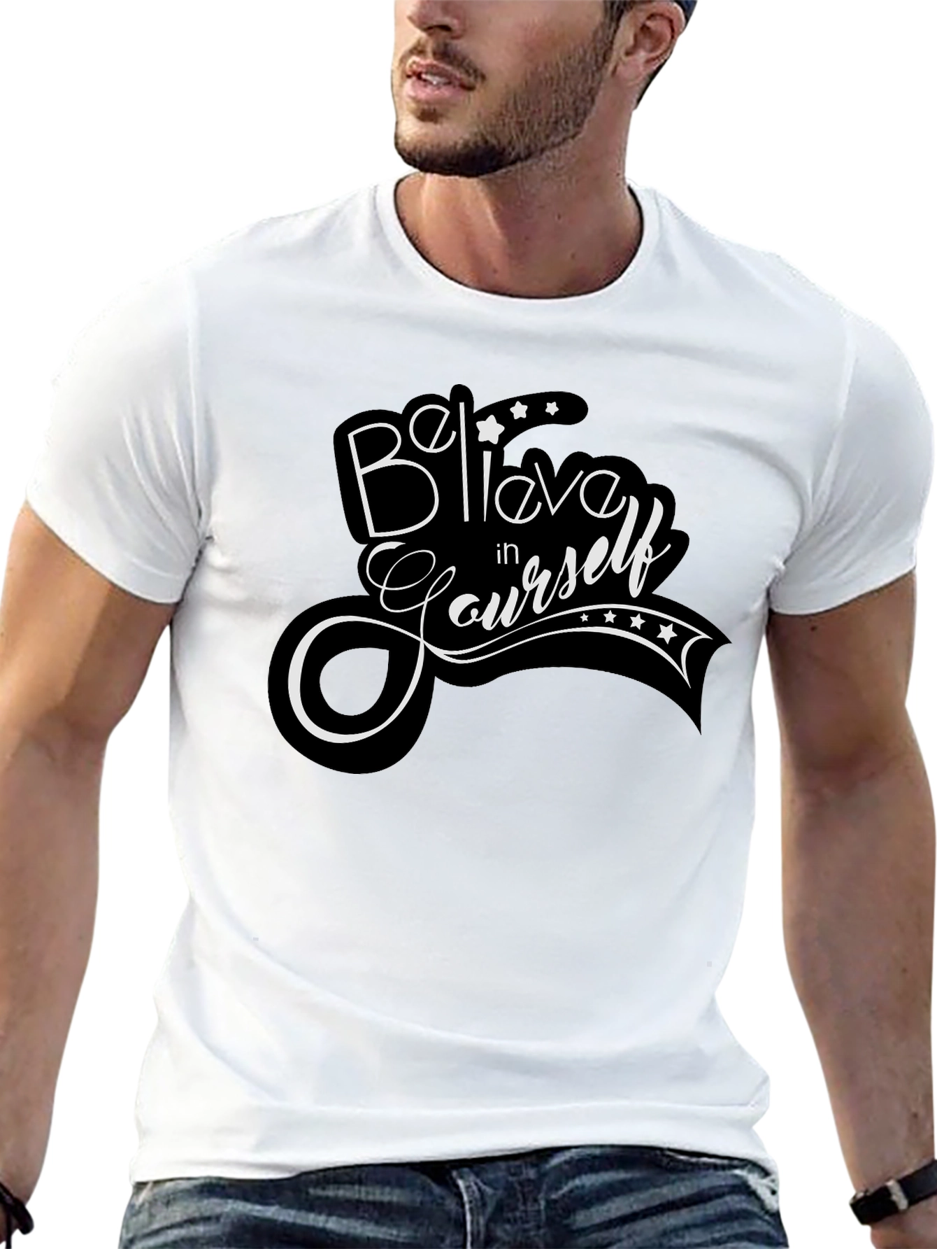 Believe In Yourself Black Graphic Tee